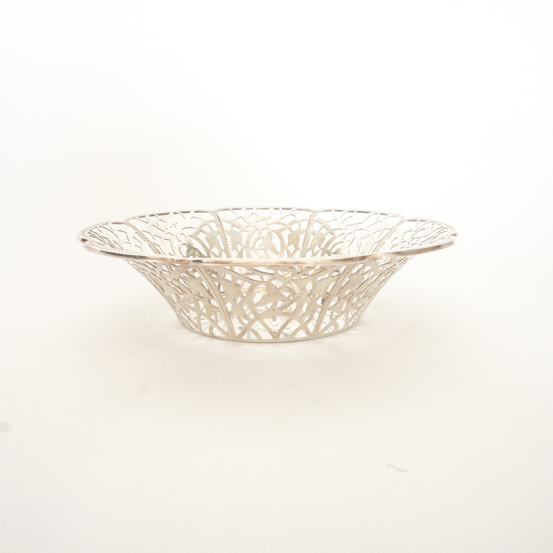 Collection of Vintage Silver Plated Candlesticks, Tea Caddy and Bowl