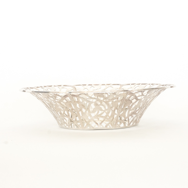 Collection of Vintage Silver Plated Candlesticks, Tea Caddy and Bowl