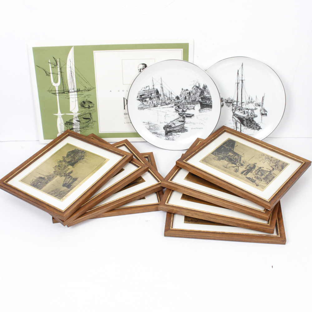 Lionel Barrymore Foil Etchings and Plate Collection