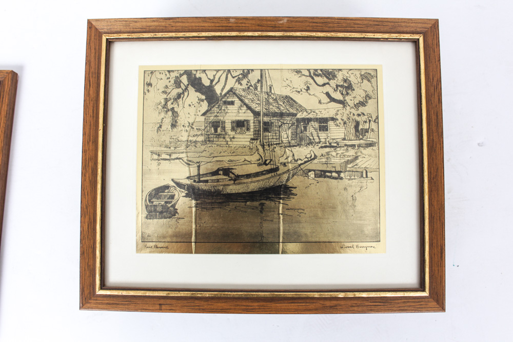 Lionel Barrymore Foil Etchings and Plate Collection