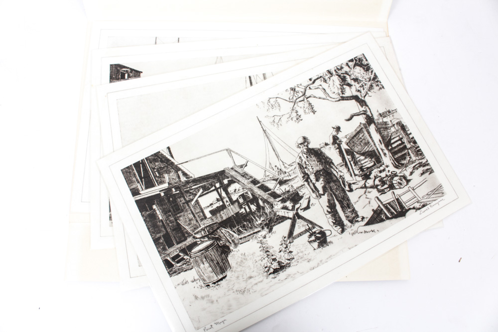 Lionel Barrymore Foil Etchings and Plate Collection