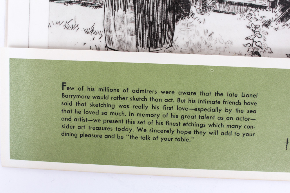 Lionel Barrymore Foil Etchings and Plate Collection