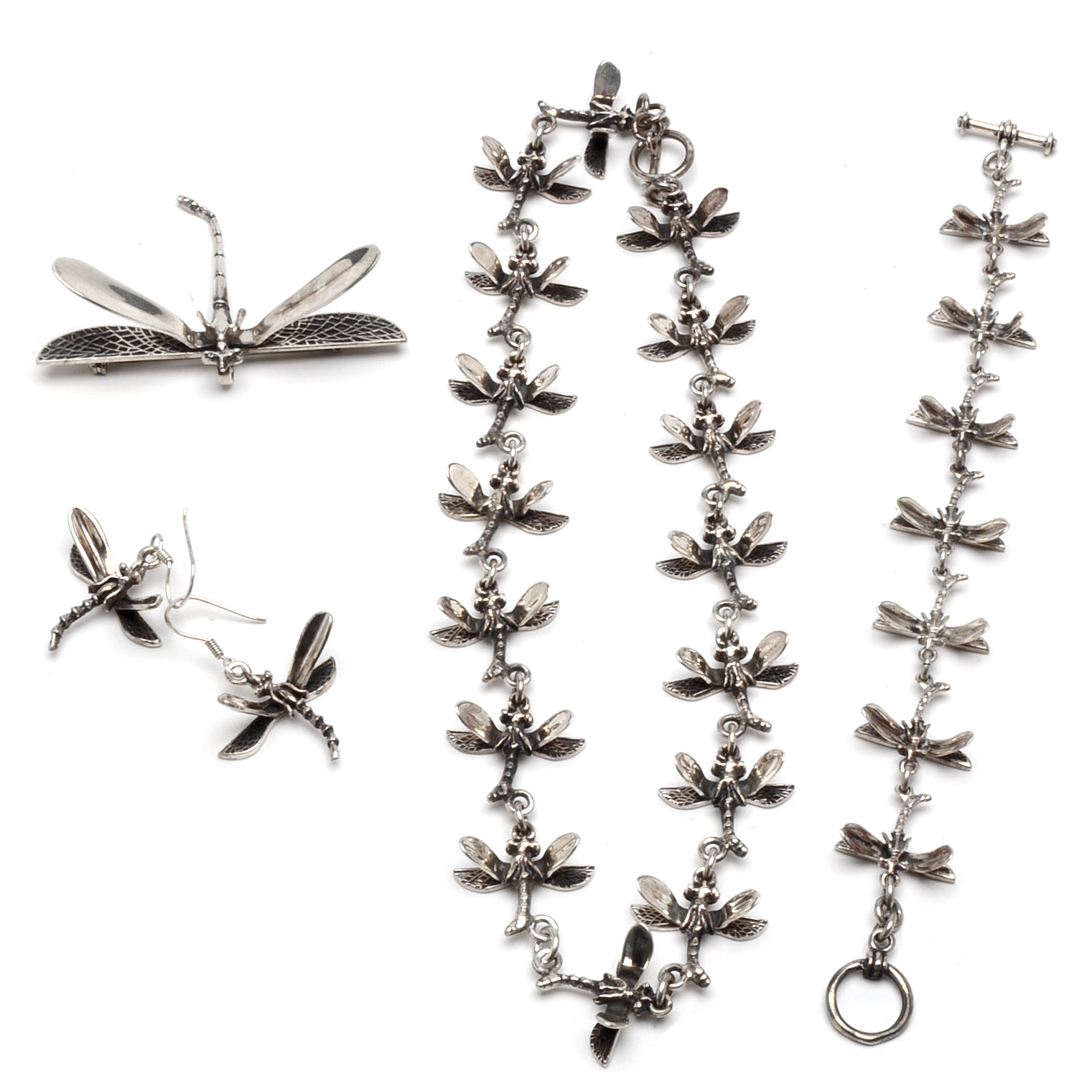 Sterling Silver Figural Dragonfly Parure