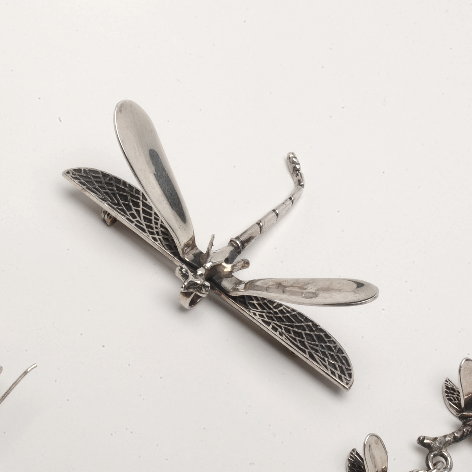 Sterling Silver Figural Dragonfly Parure