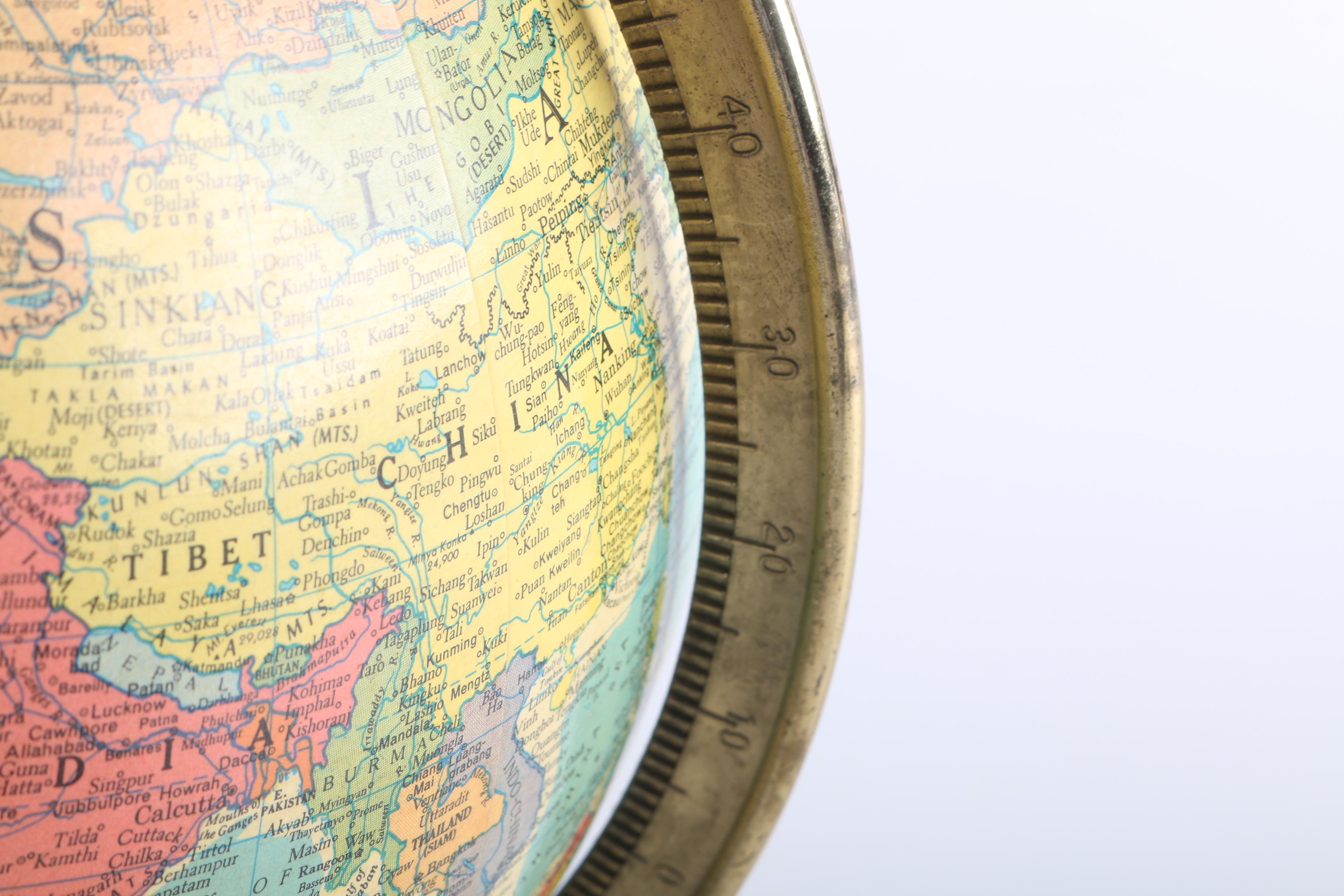 Vintage Replogle Library Globe With Light