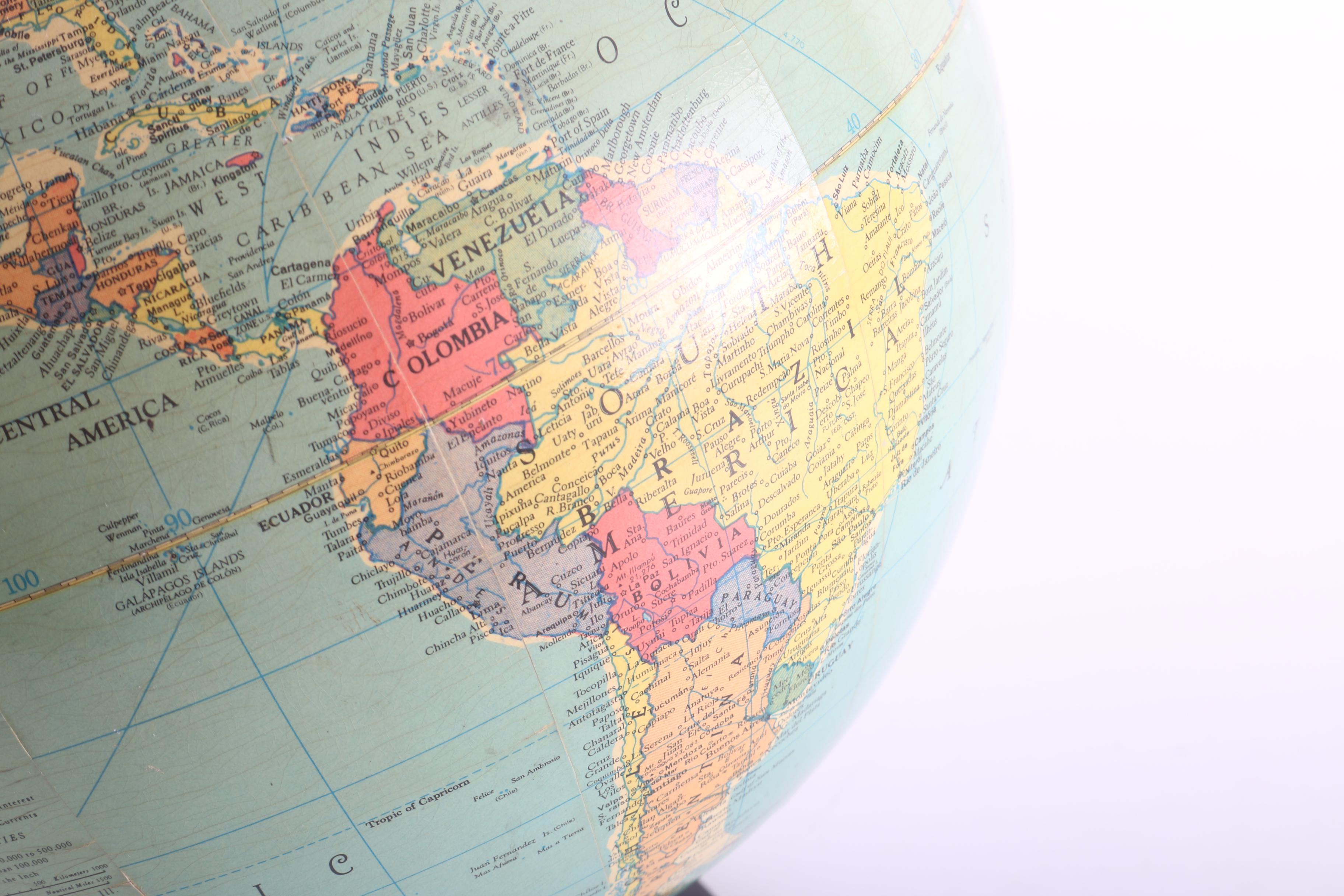 Vintage Replogle Library Globe With Light