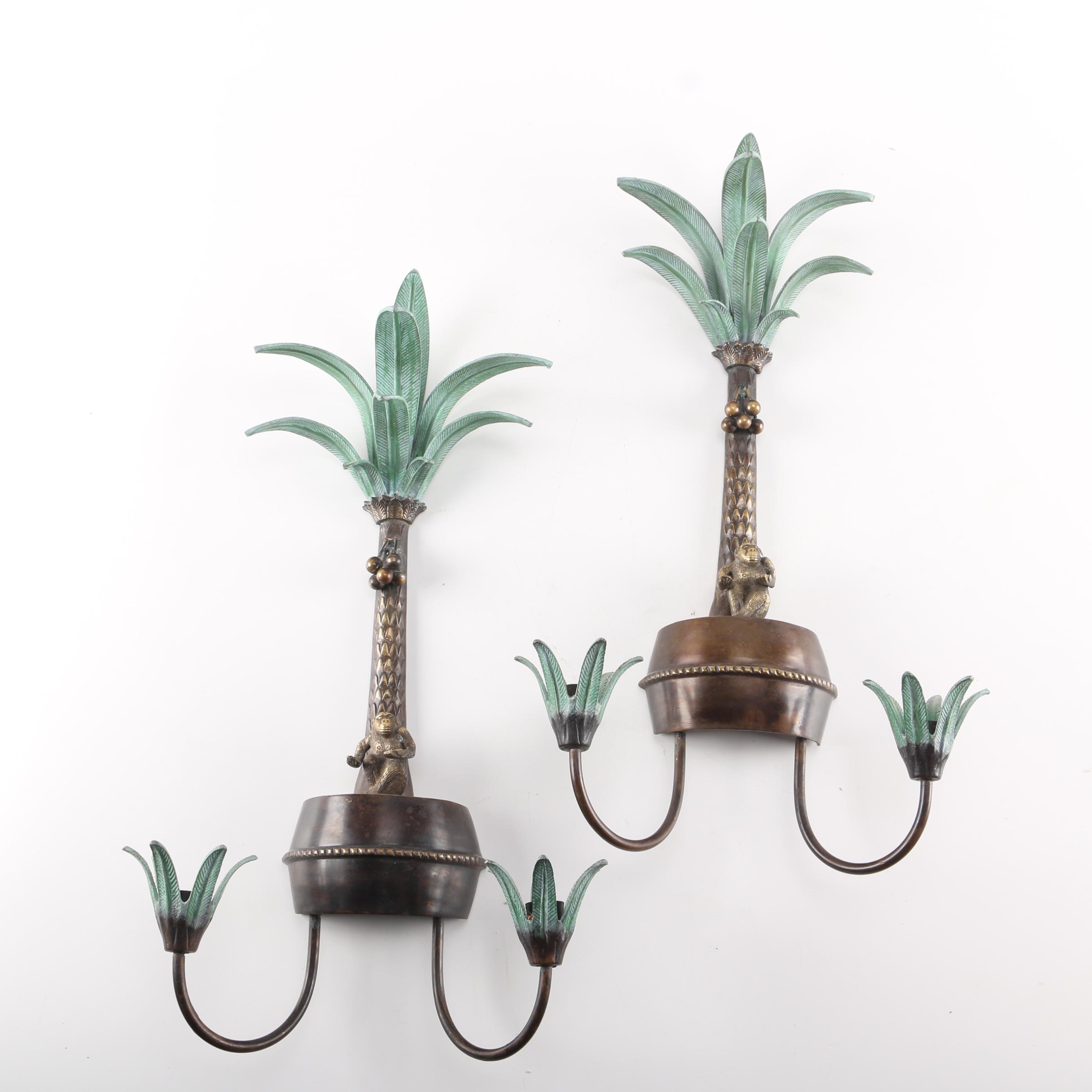 Monkey and Palm Tree Wall Sconces