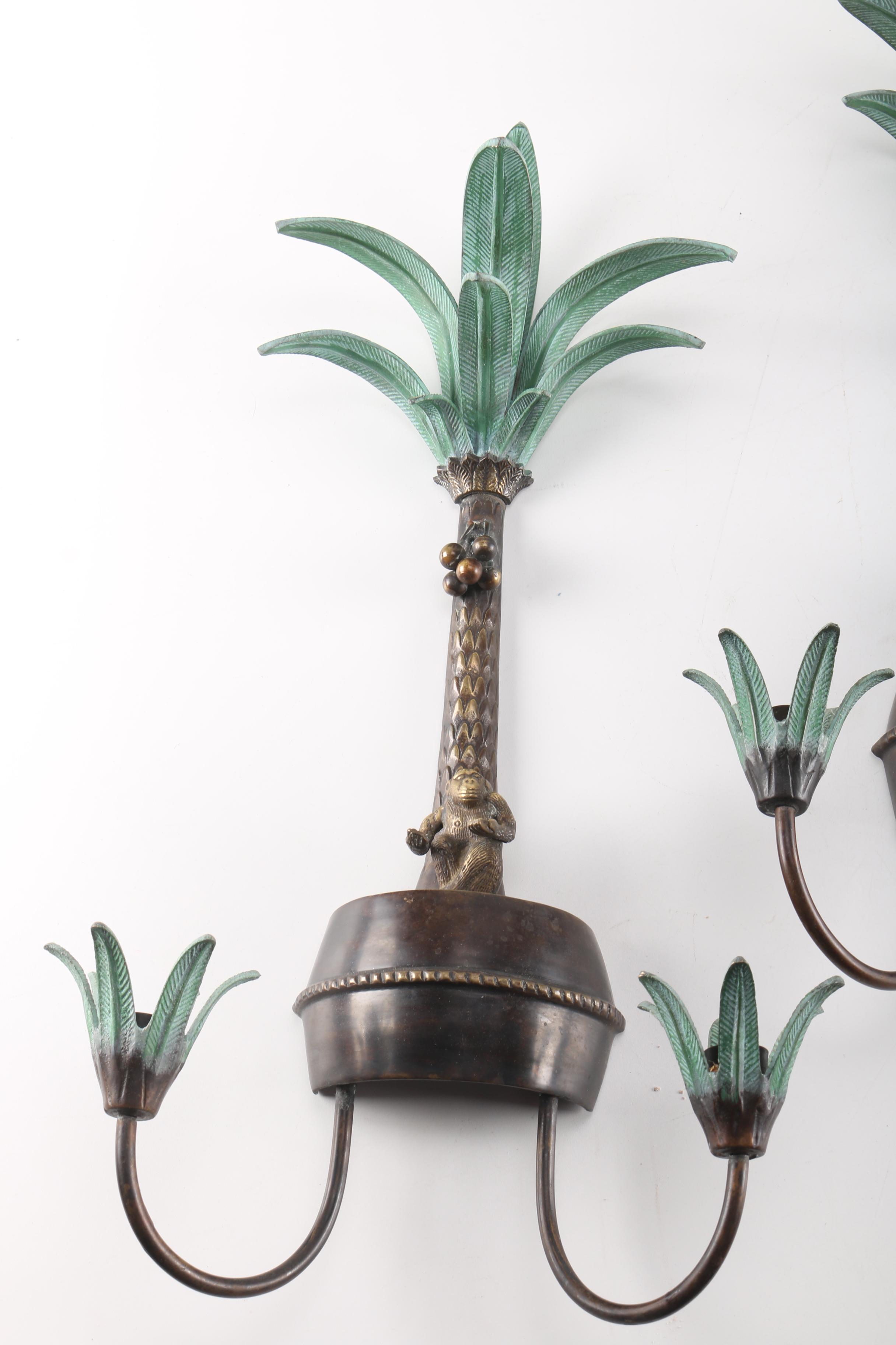 Monkey and Palm Tree Wall Sconces