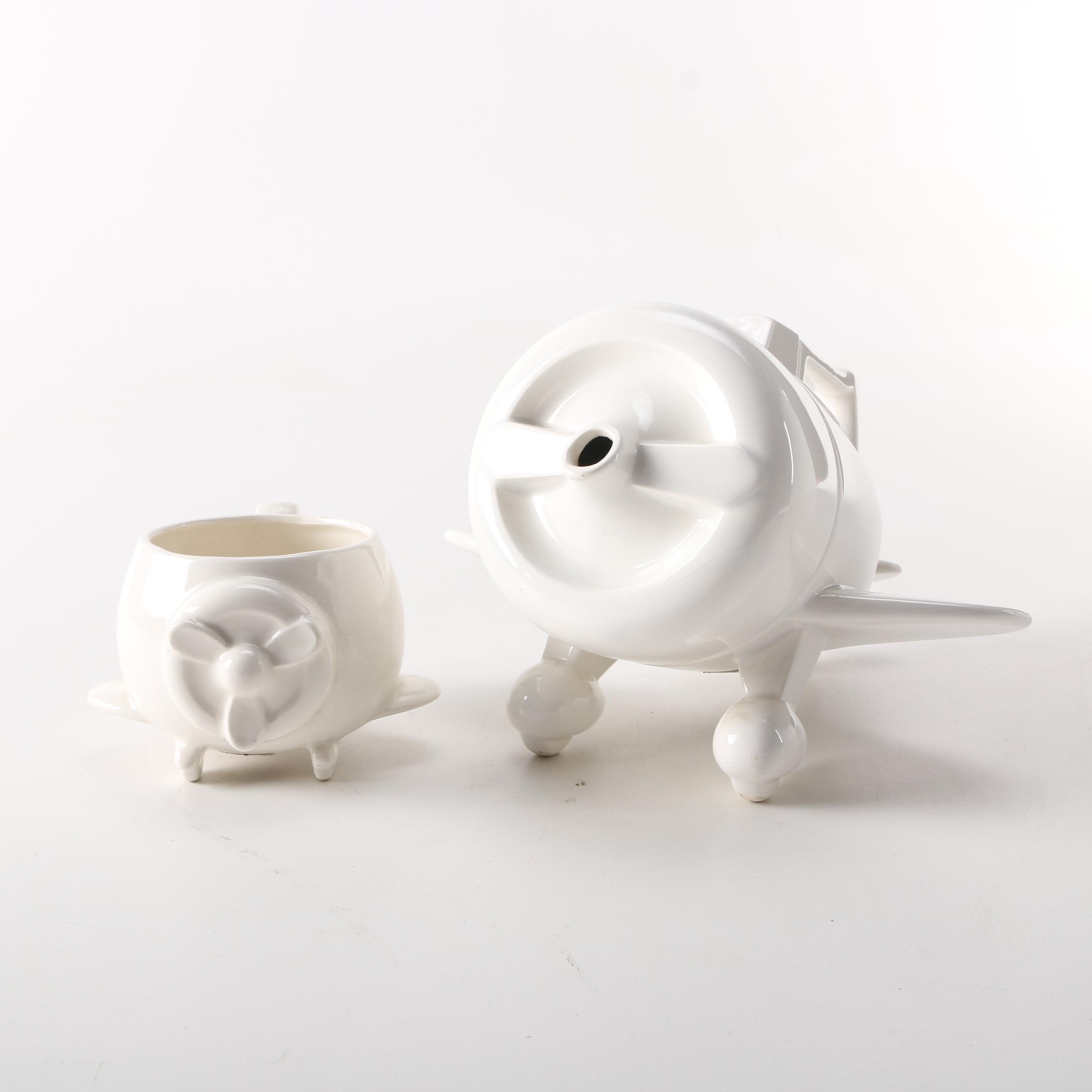 Airplane Teapot with Mug From L. Stuart Taylor and Vandor Imports