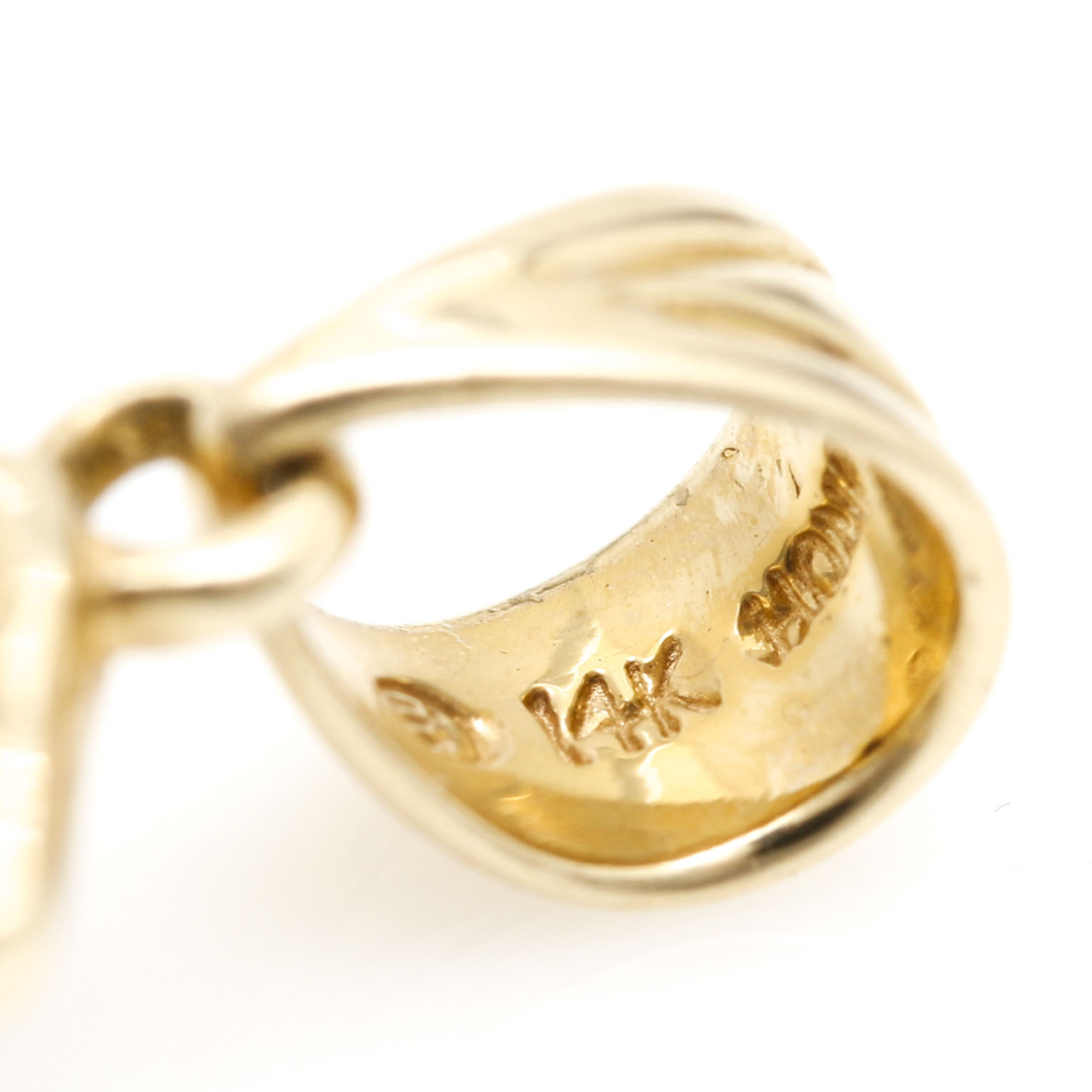 14K Yellow Gold and Mother-of-Pearl Cross Pendant