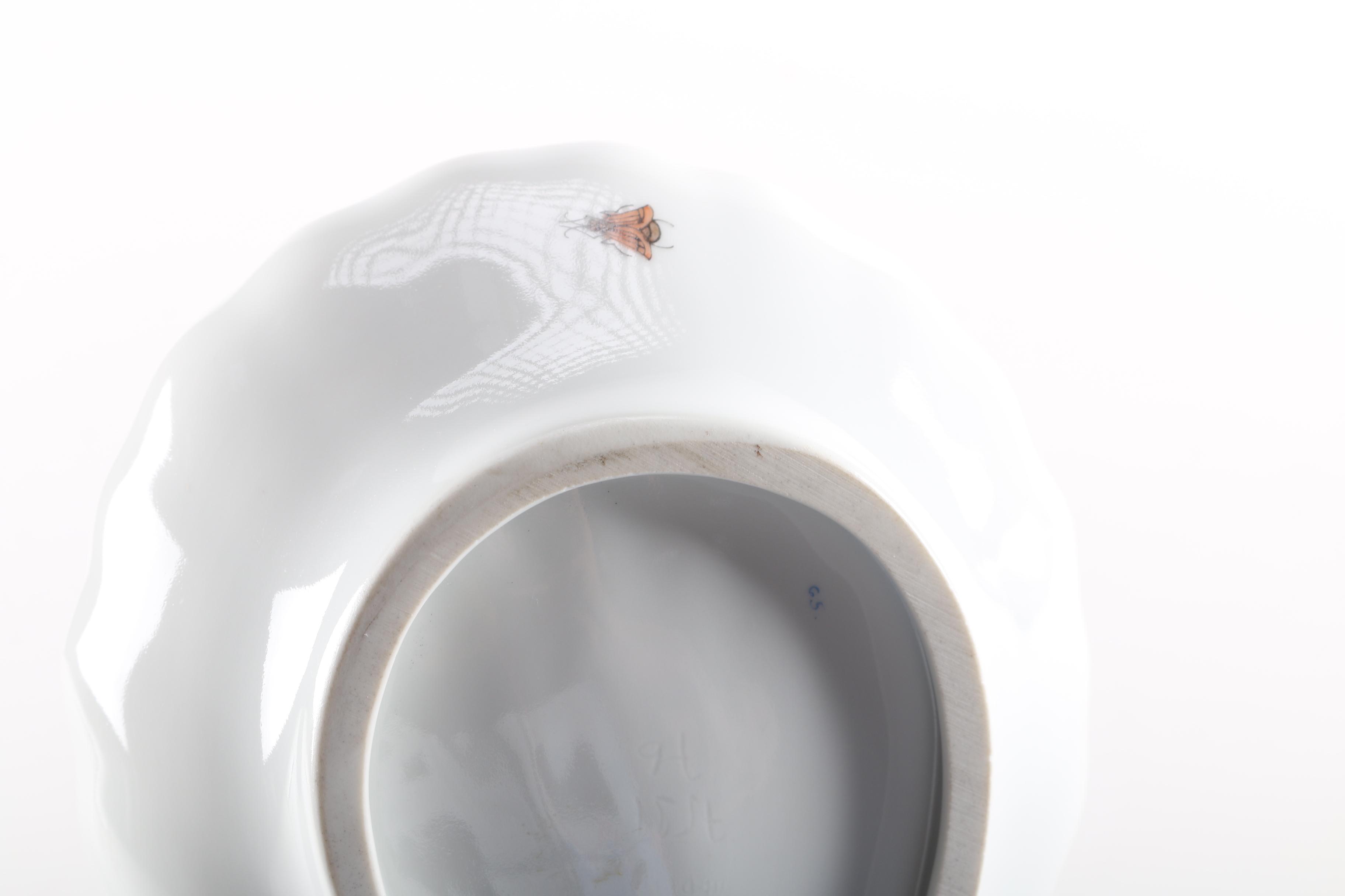 Herend "Rothschild Bird" Divider Dish with Rooster Finial