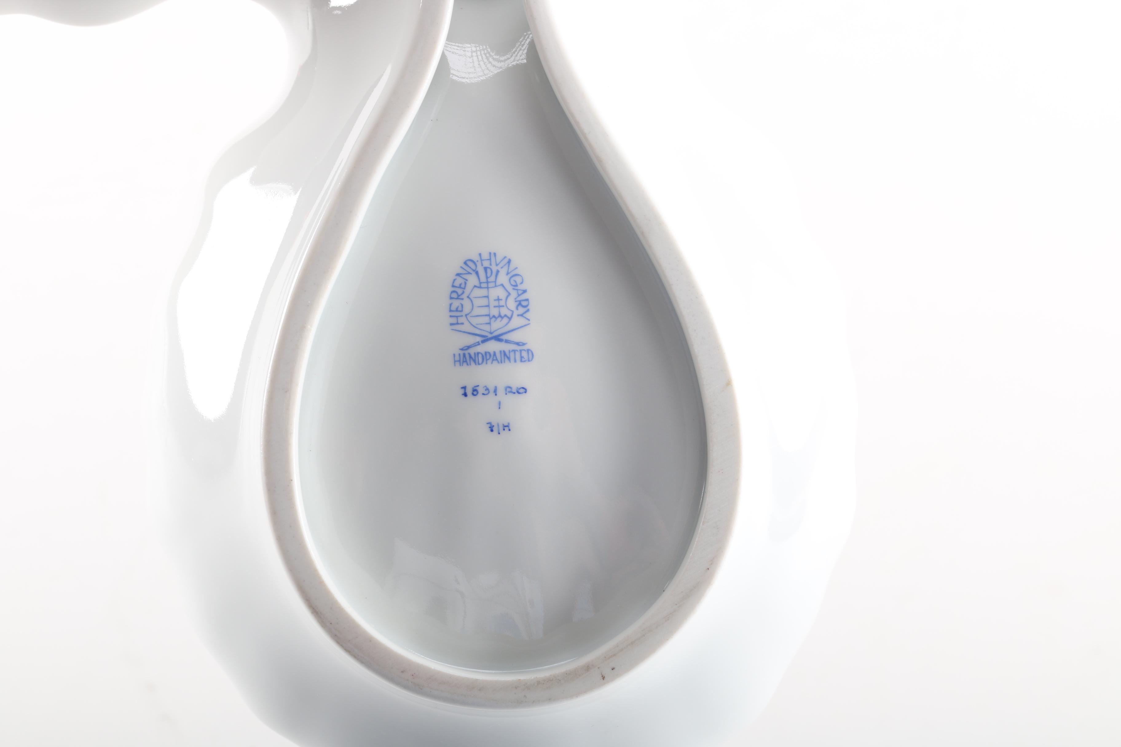 Herend "Rothschild Bird" Divider Dish with Rooster Finial