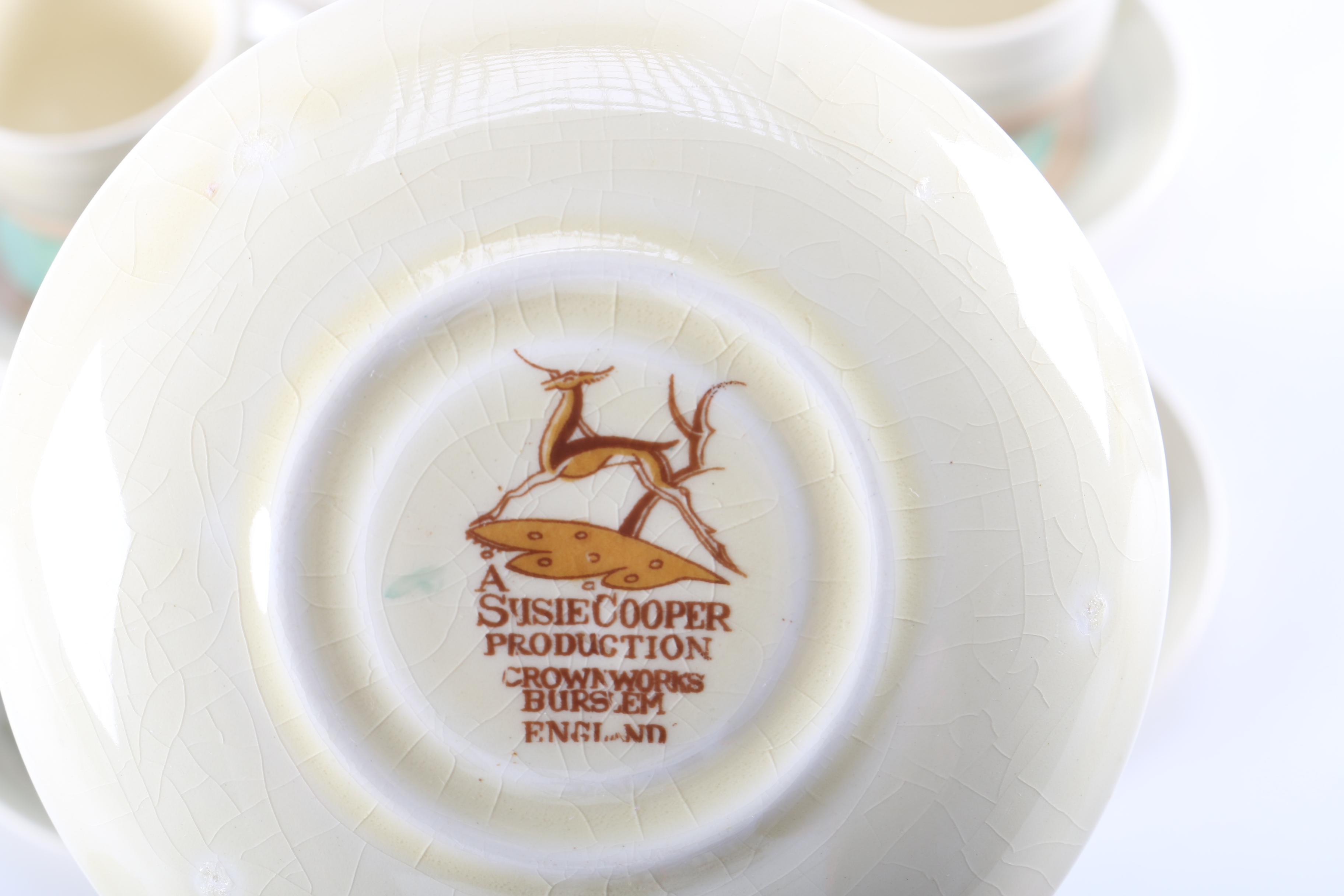 Susie Cooper Teacup and Saucer Set