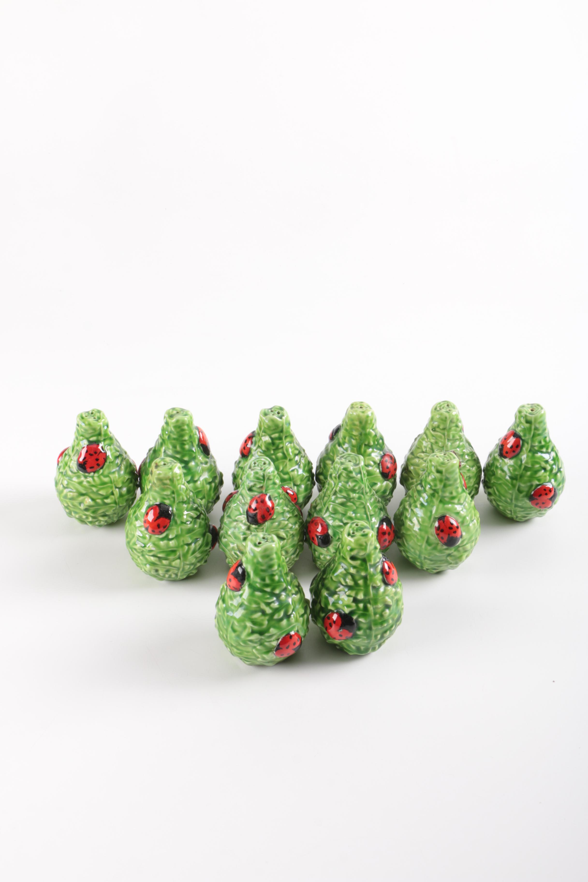 Foliage and Ladybug Salt and Pepper Shakers