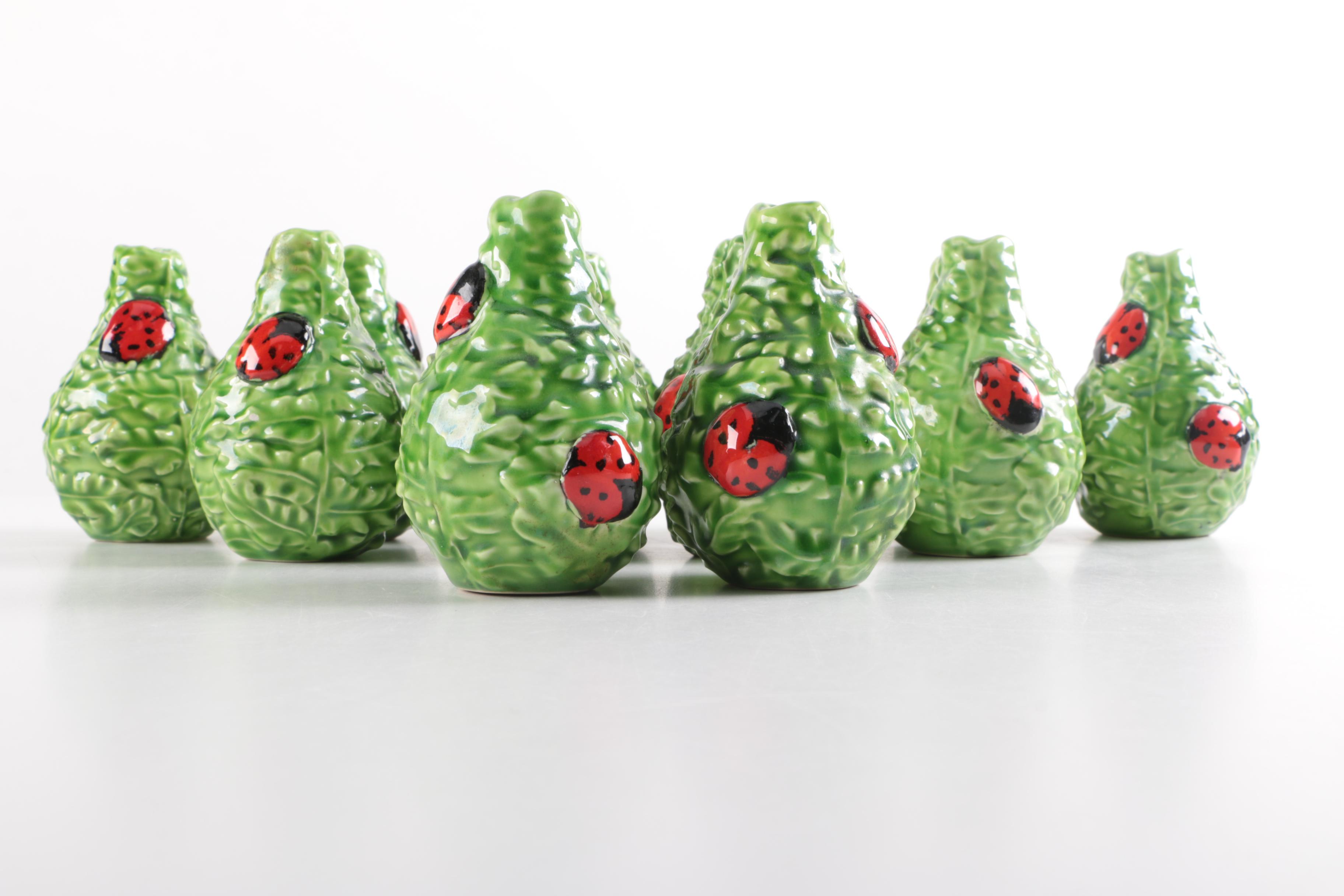 Foliage and Ladybug Salt and Pepper Shakers
