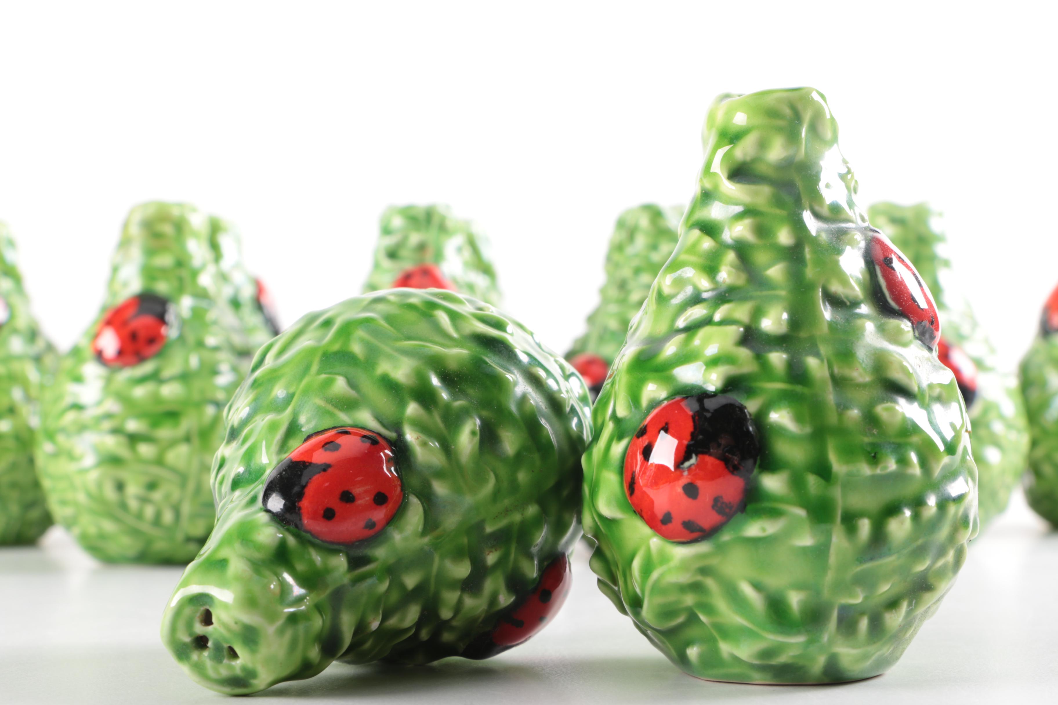 Foliage and Ladybug Salt and Pepper Shakers
