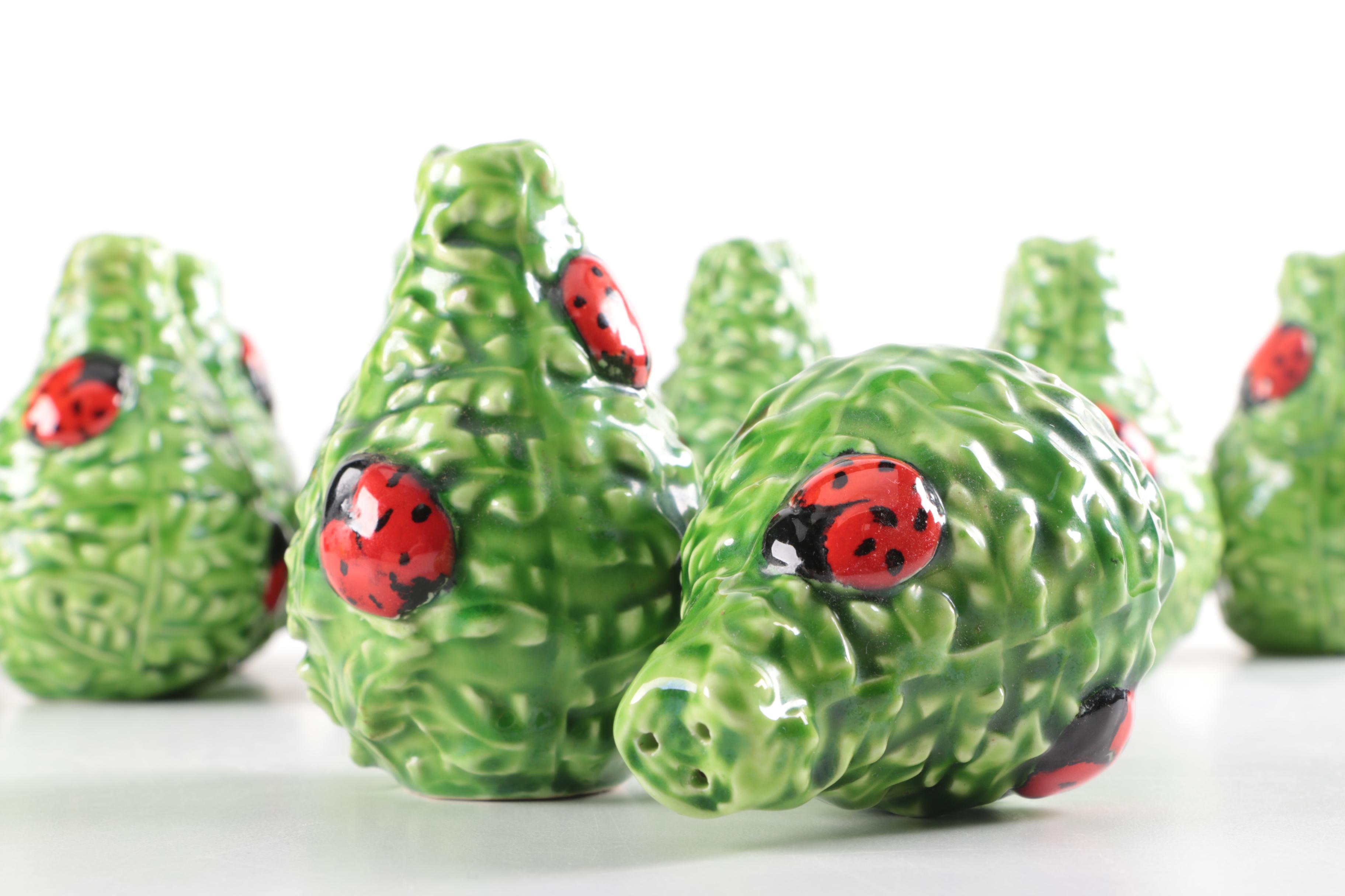 Foliage and Ladybug Salt and Pepper Shakers