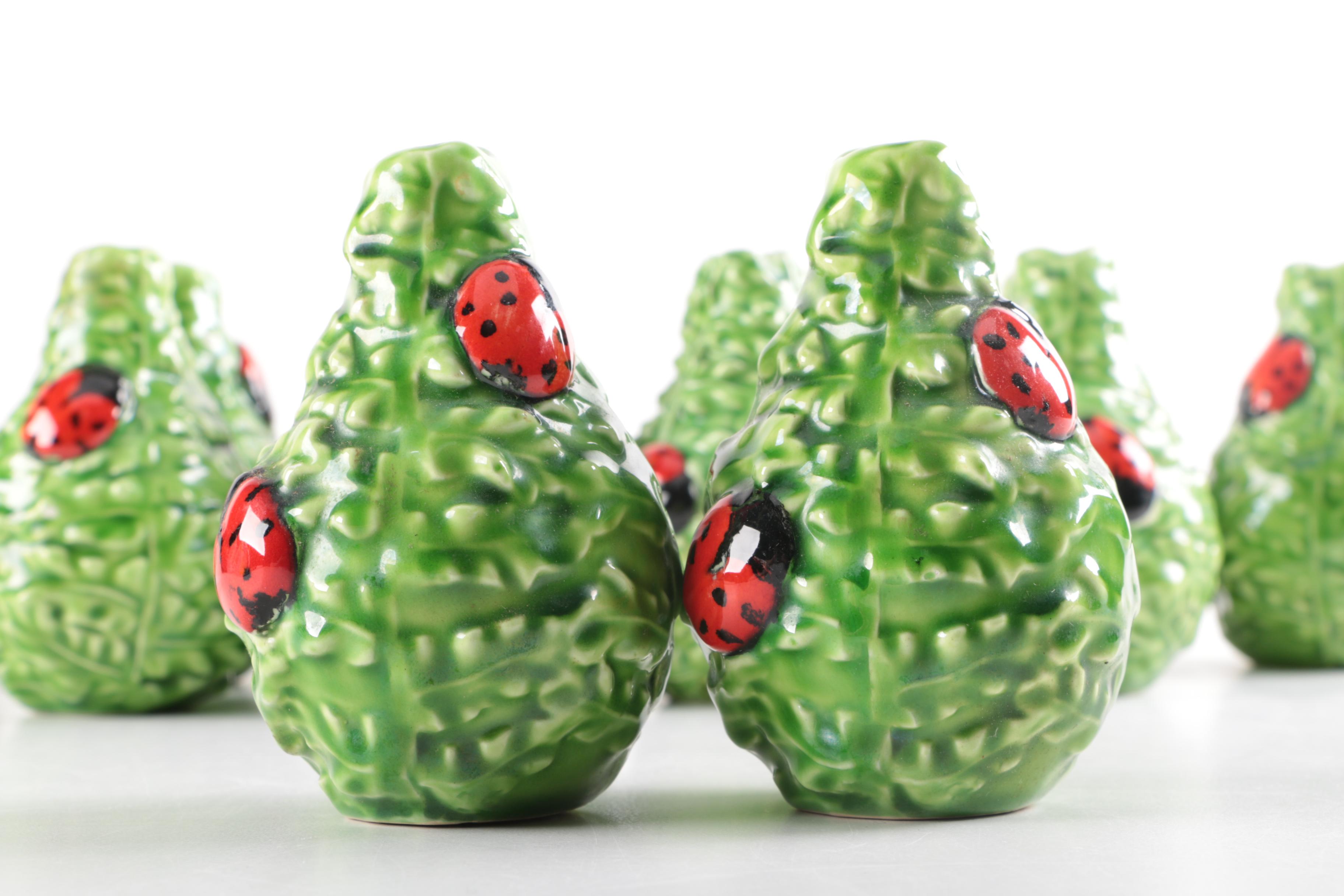 Foliage and Ladybug Salt and Pepper Shakers