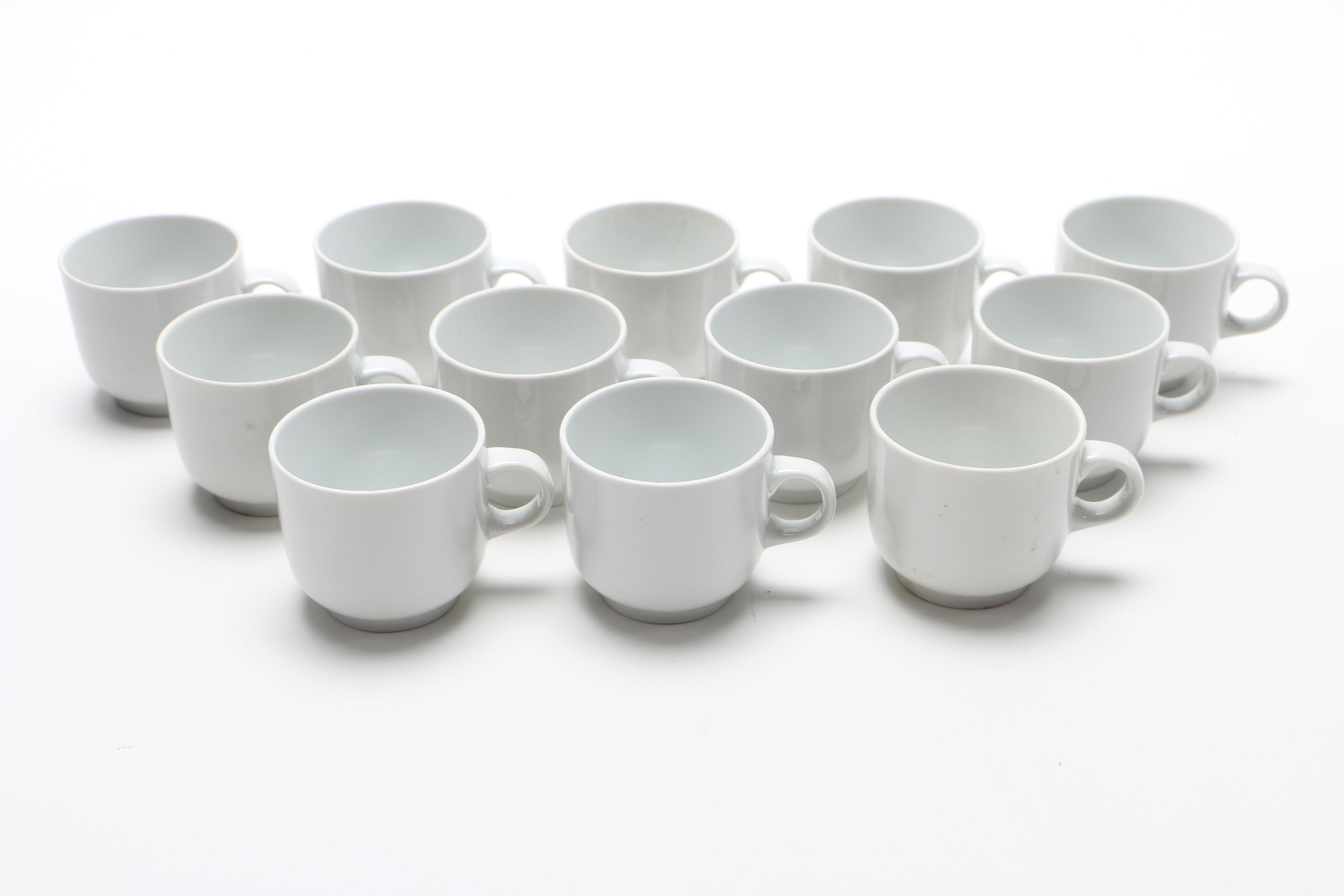 Collection of Porcelain Coffee Cups and Saucers