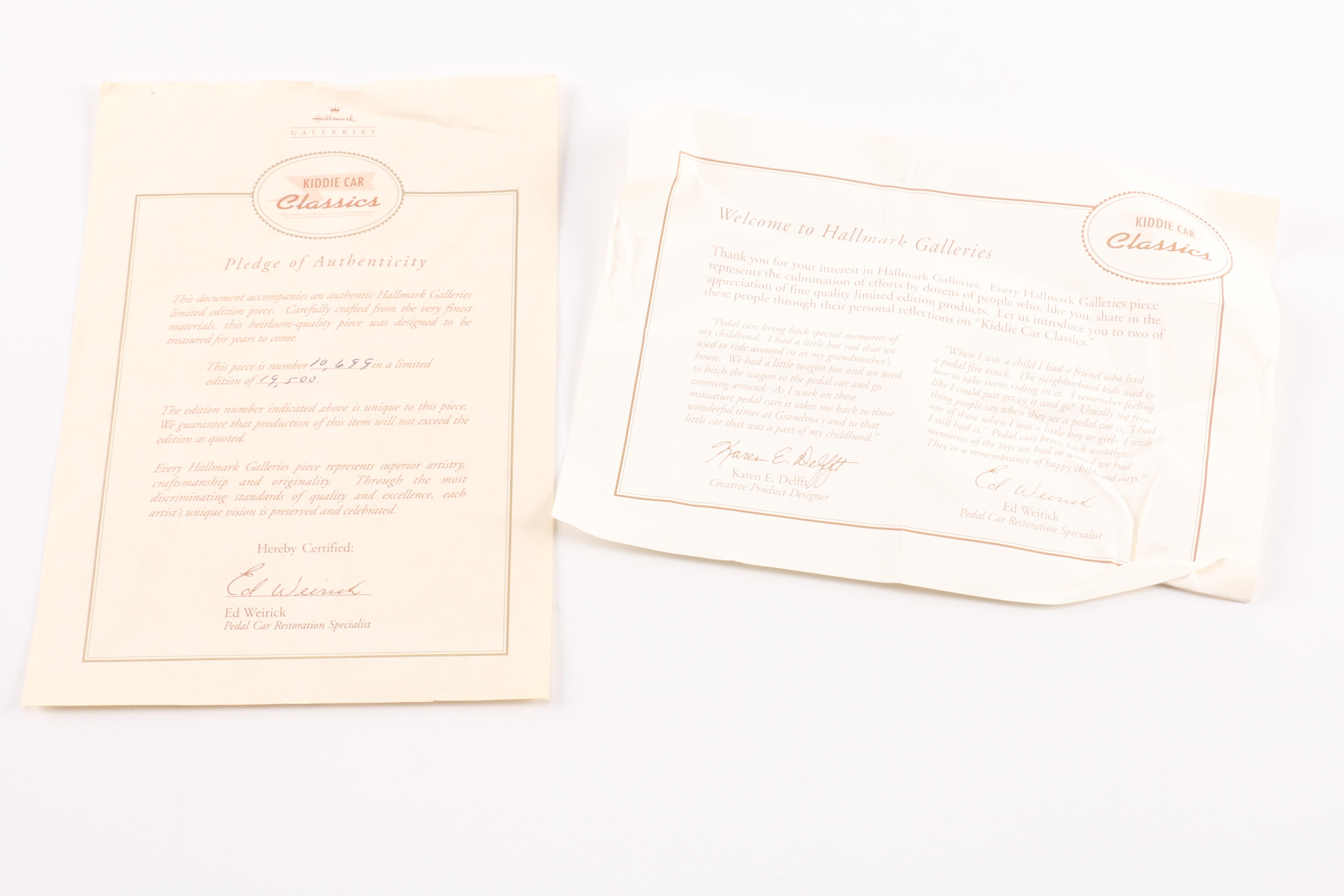 Hallmark "Kiddie Car Classics" Die-Cast Cars