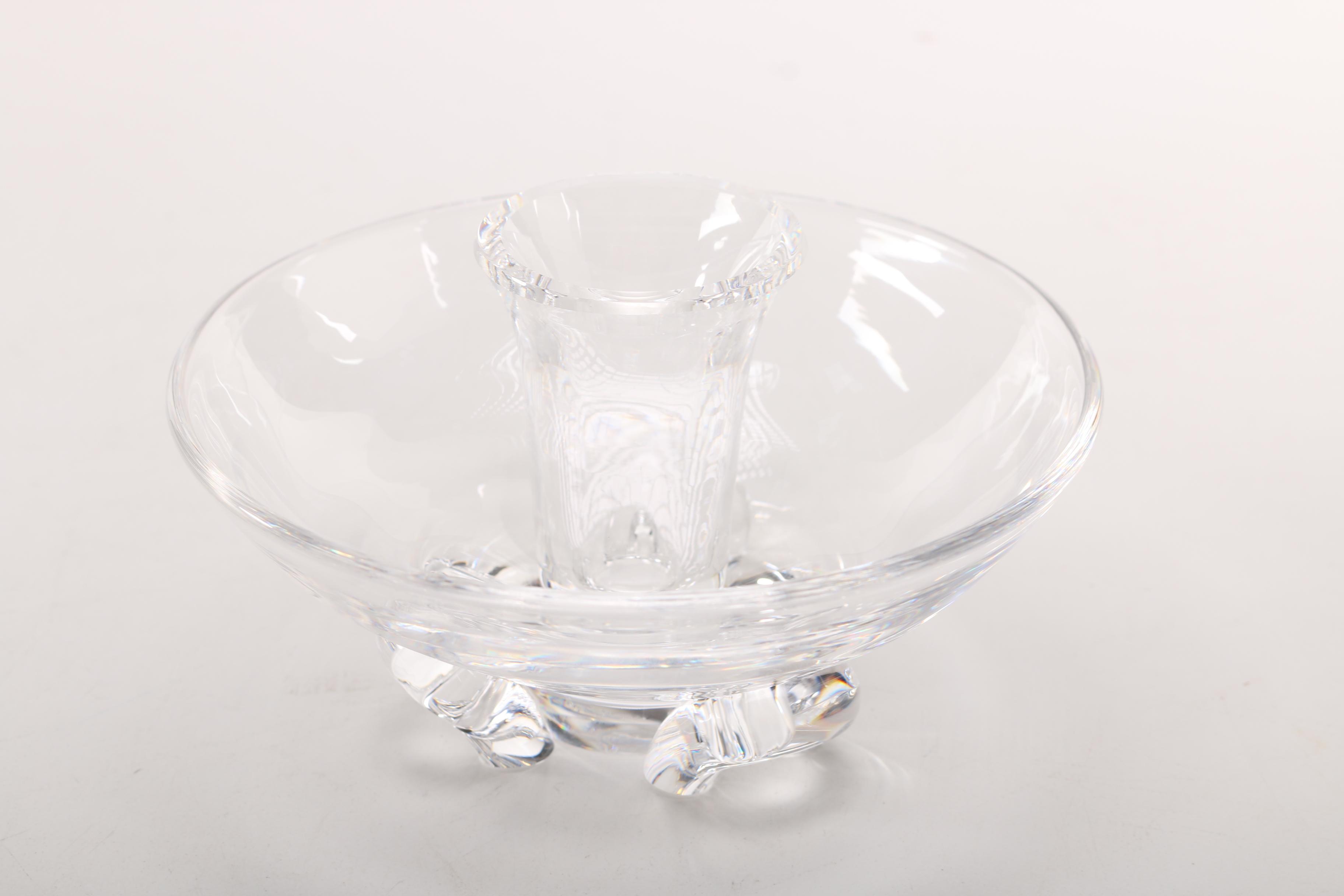 Pair of Steuben Crystal Candleholders