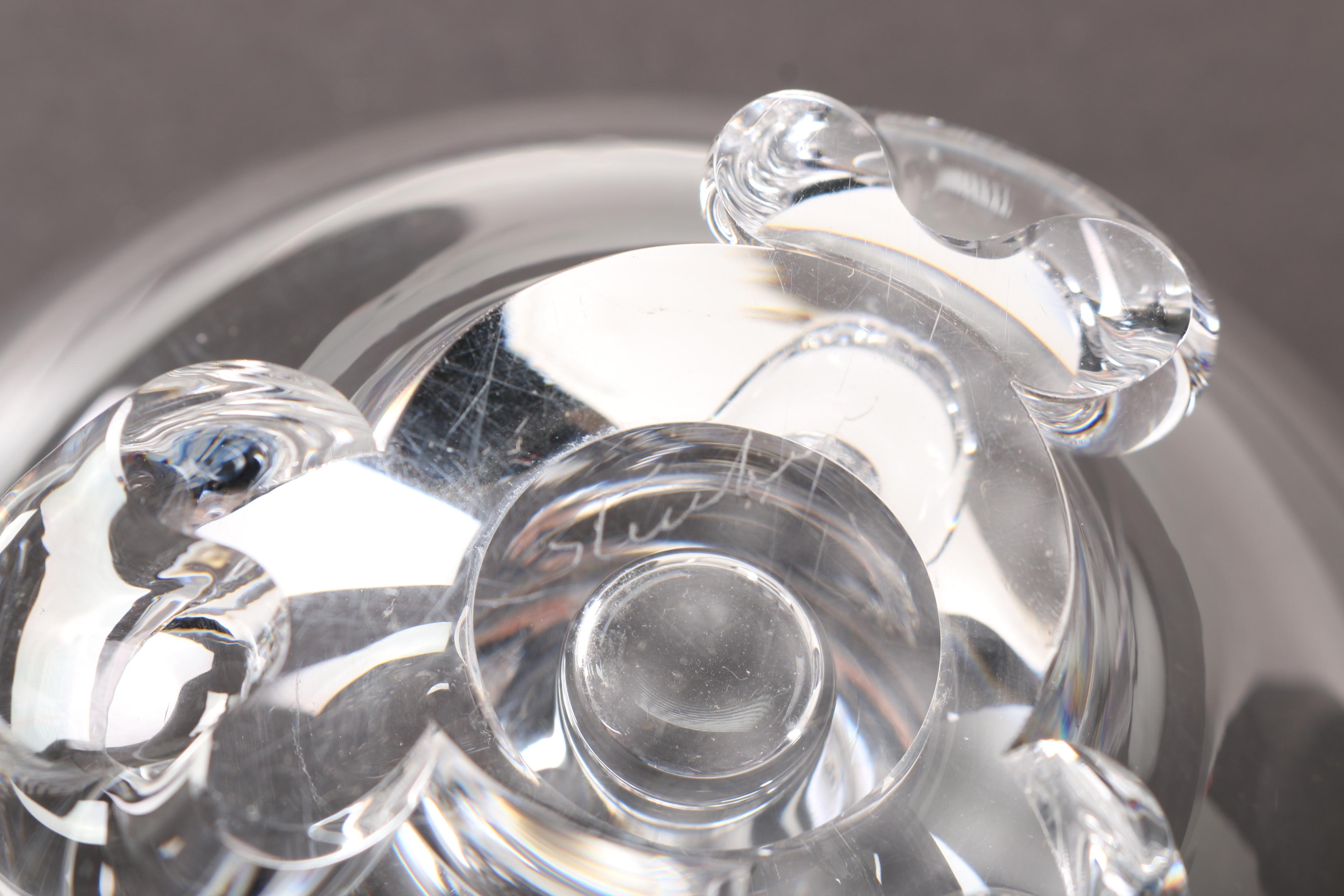 Pair of Steuben Crystal Candleholders