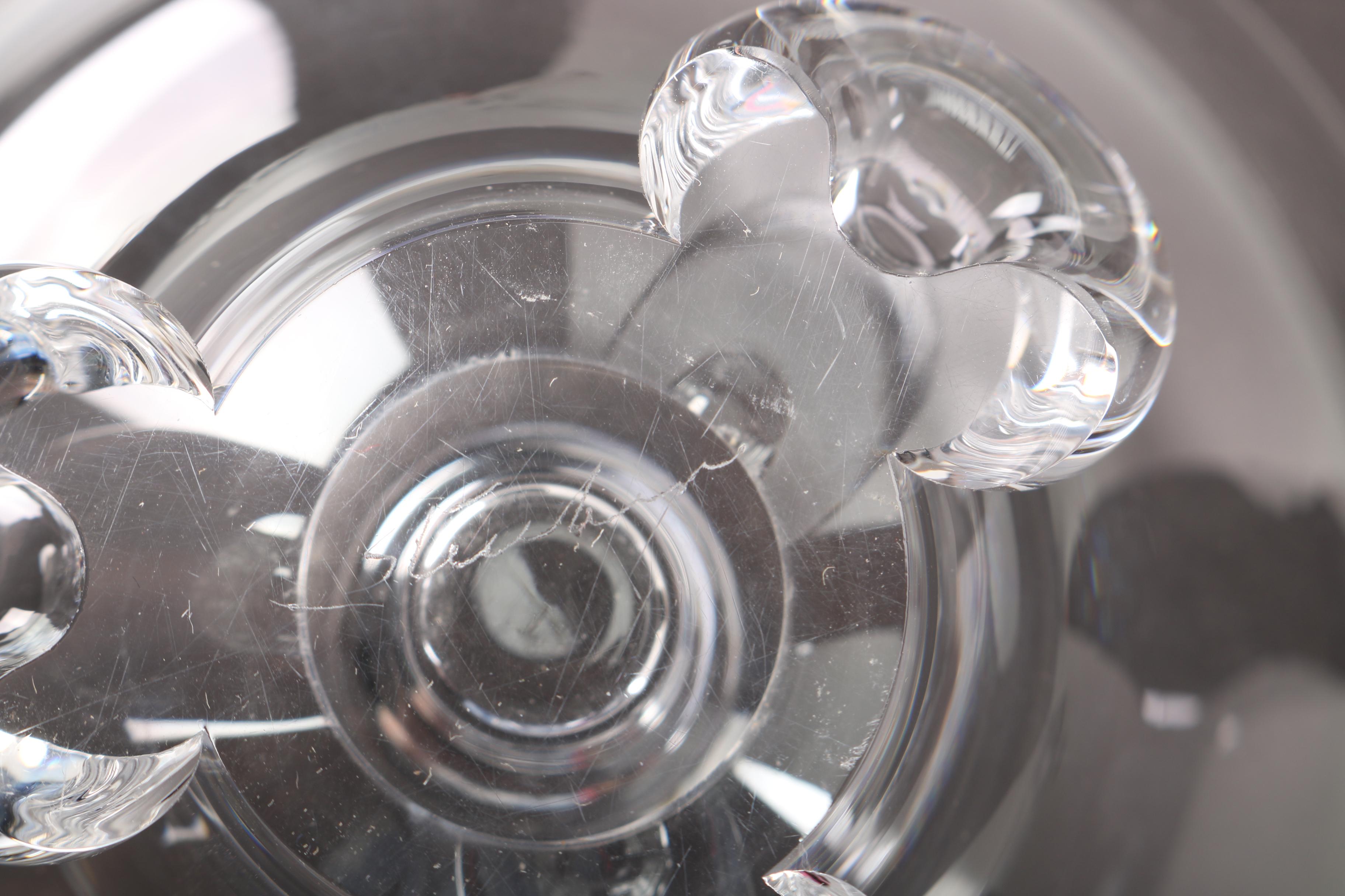 Pair of Steuben Crystal Candleholders