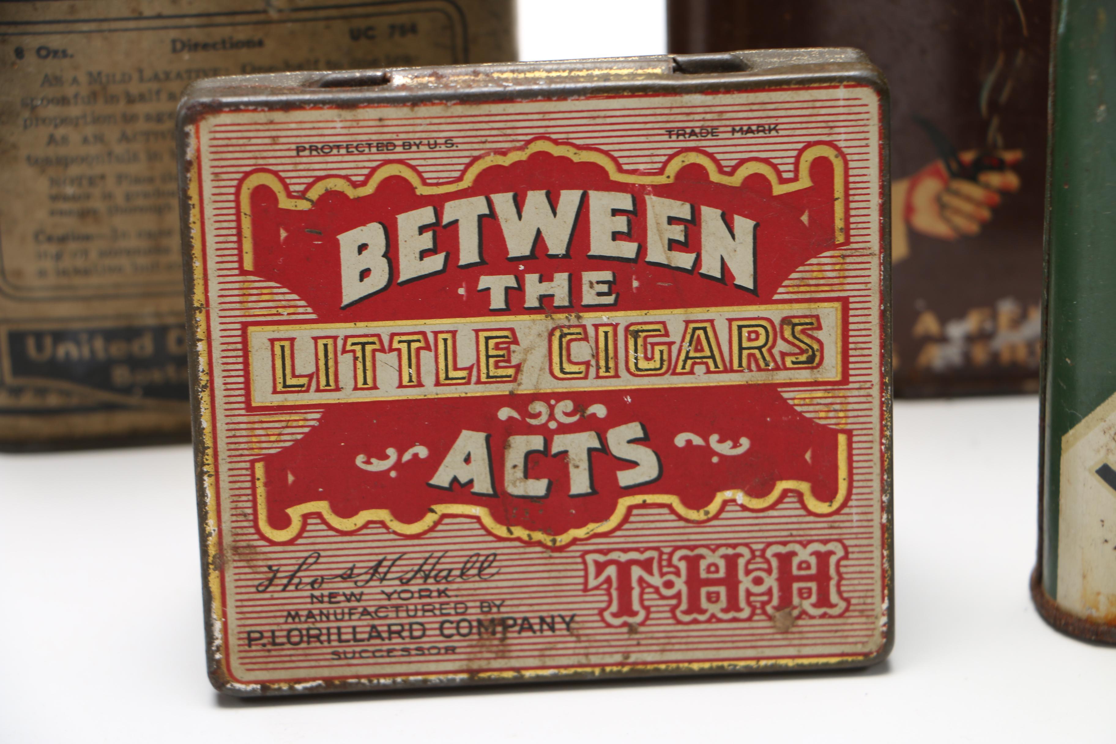 Collection of Vintage Tobacco and Health Product Tins