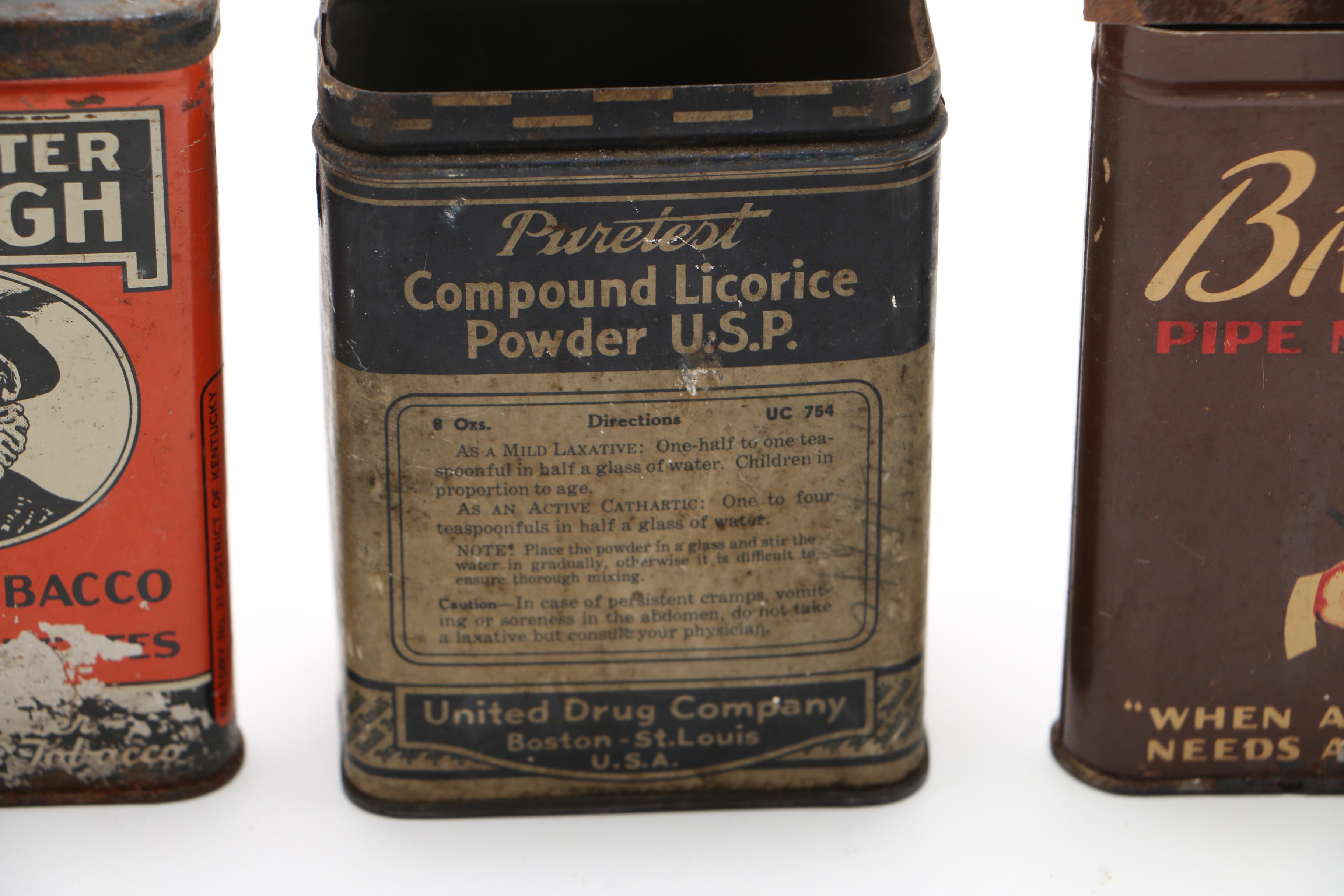 Collection of Vintage Tobacco and Health Product Tins