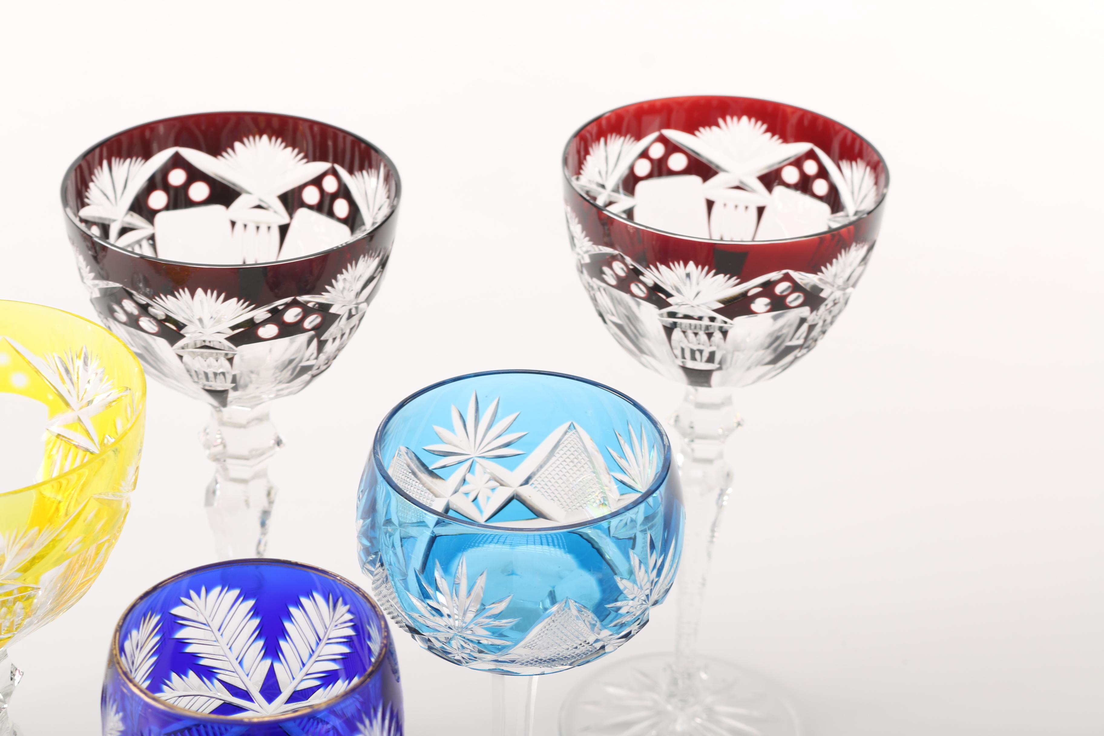 Colored Cut Glass Stemware