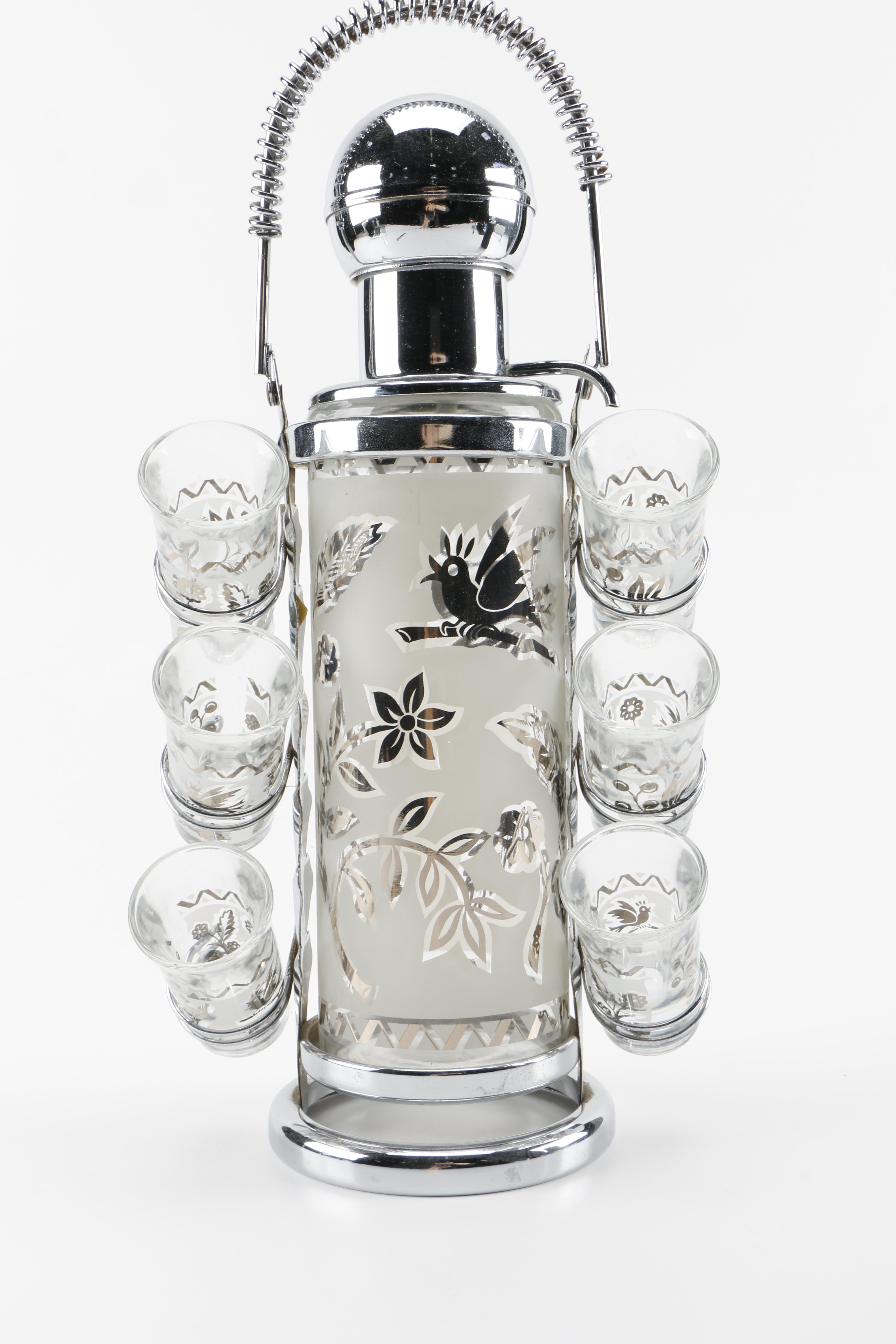 Mid-Century Tumblers With Shot Glasses