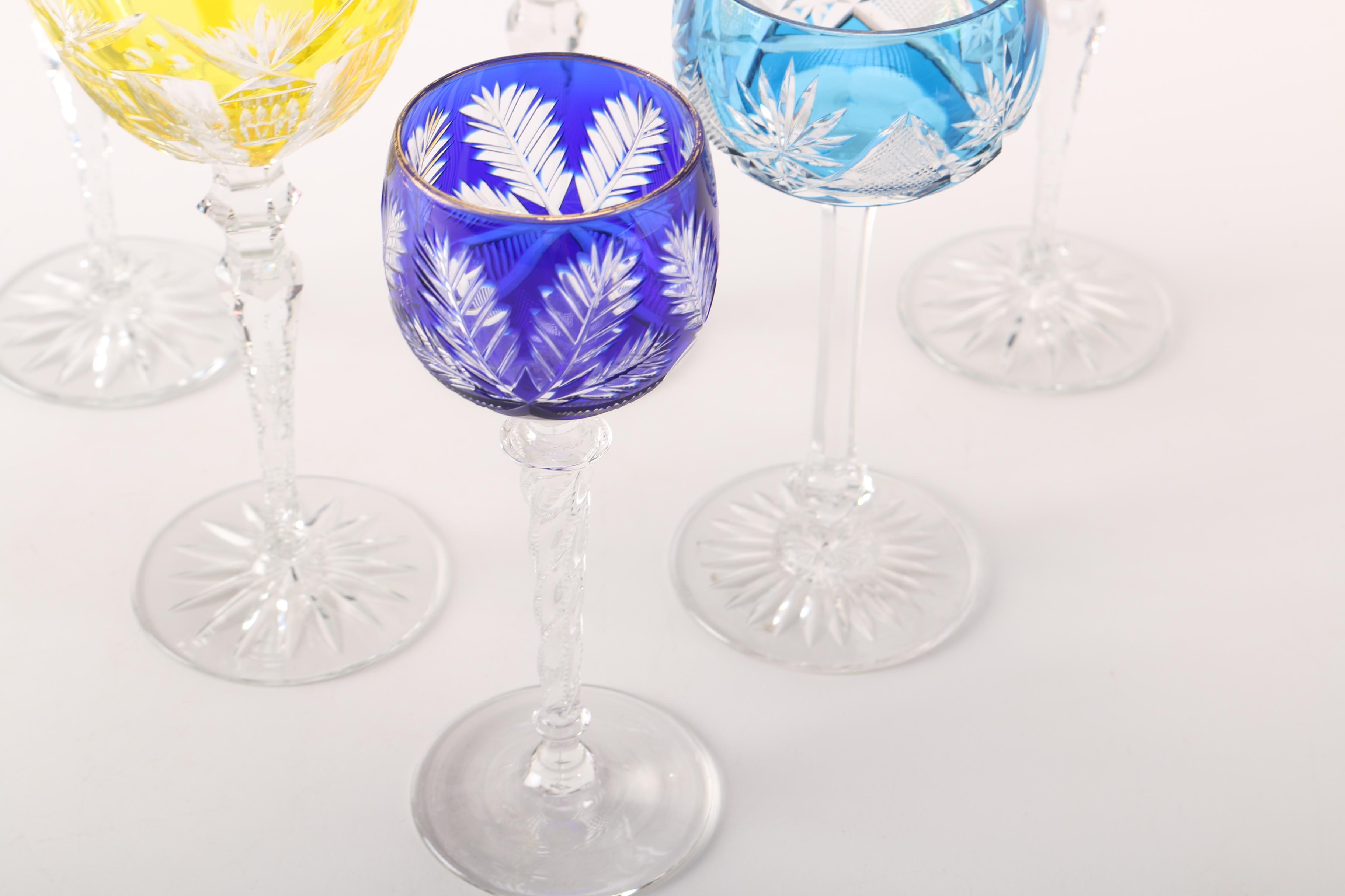 Colored Cut Glass Stemware