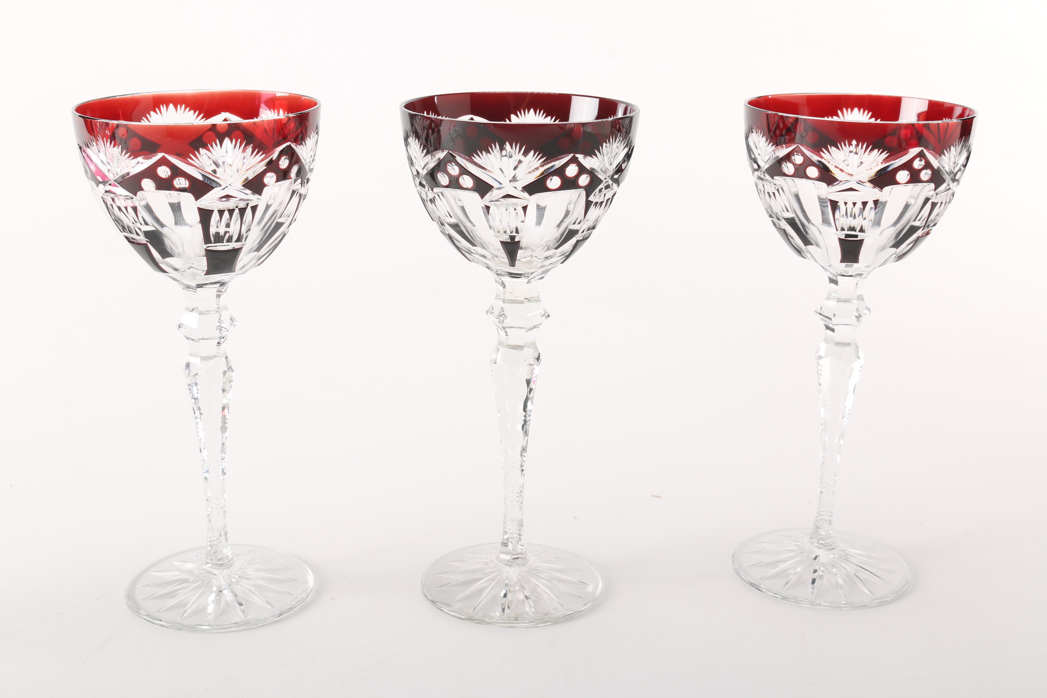Colored Cut Glass Stemware