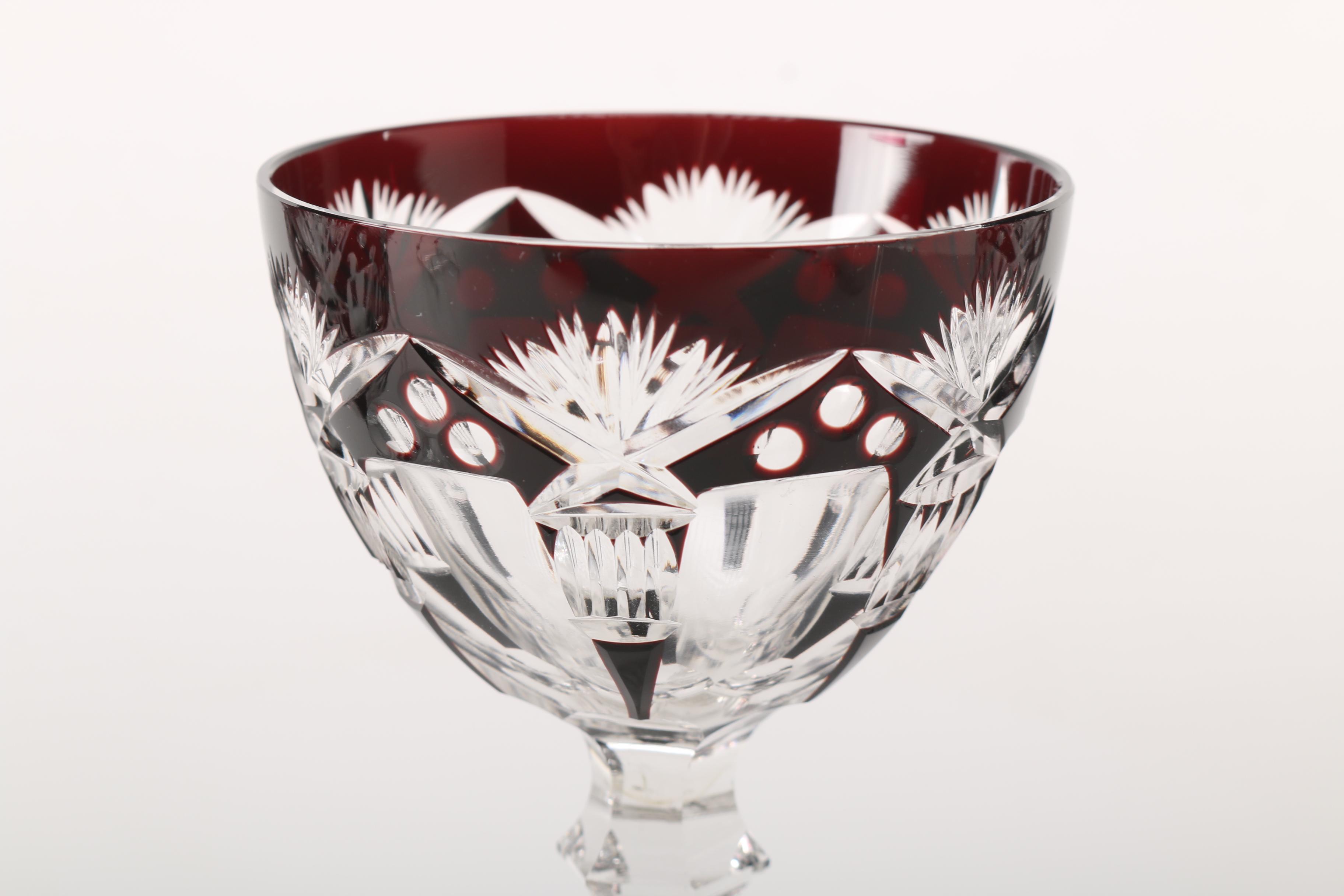 Colored Cut Glass Stemware