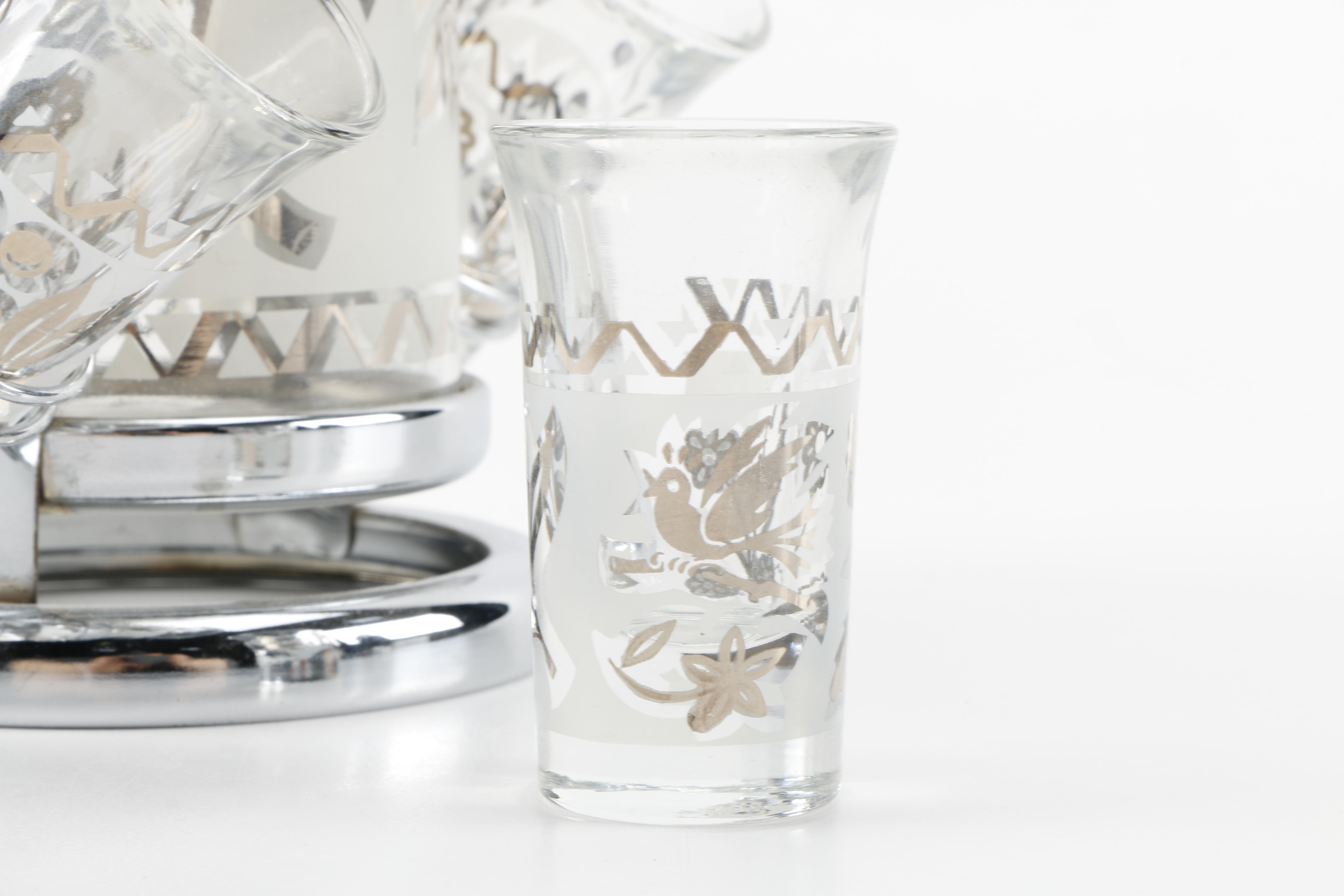 Mid-Century Tumblers With Shot Glasses