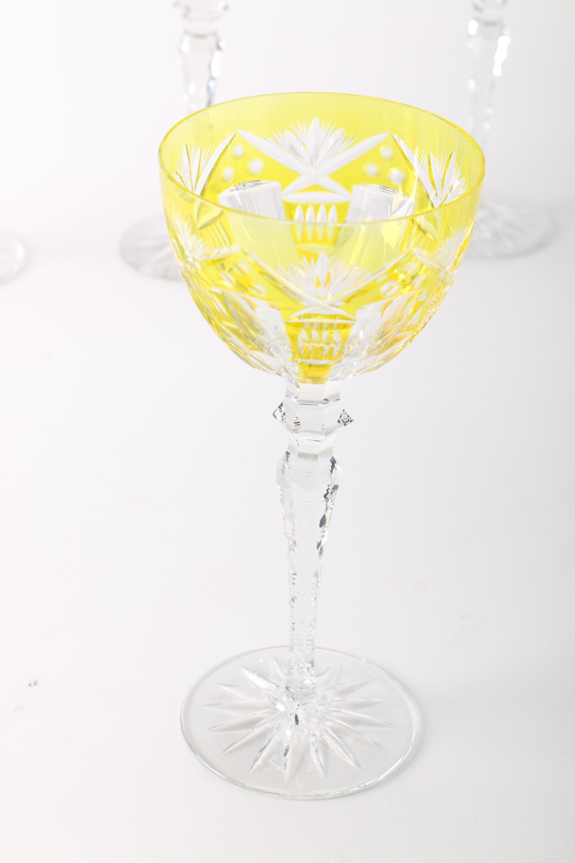 Colored Cut Glass Stemware
