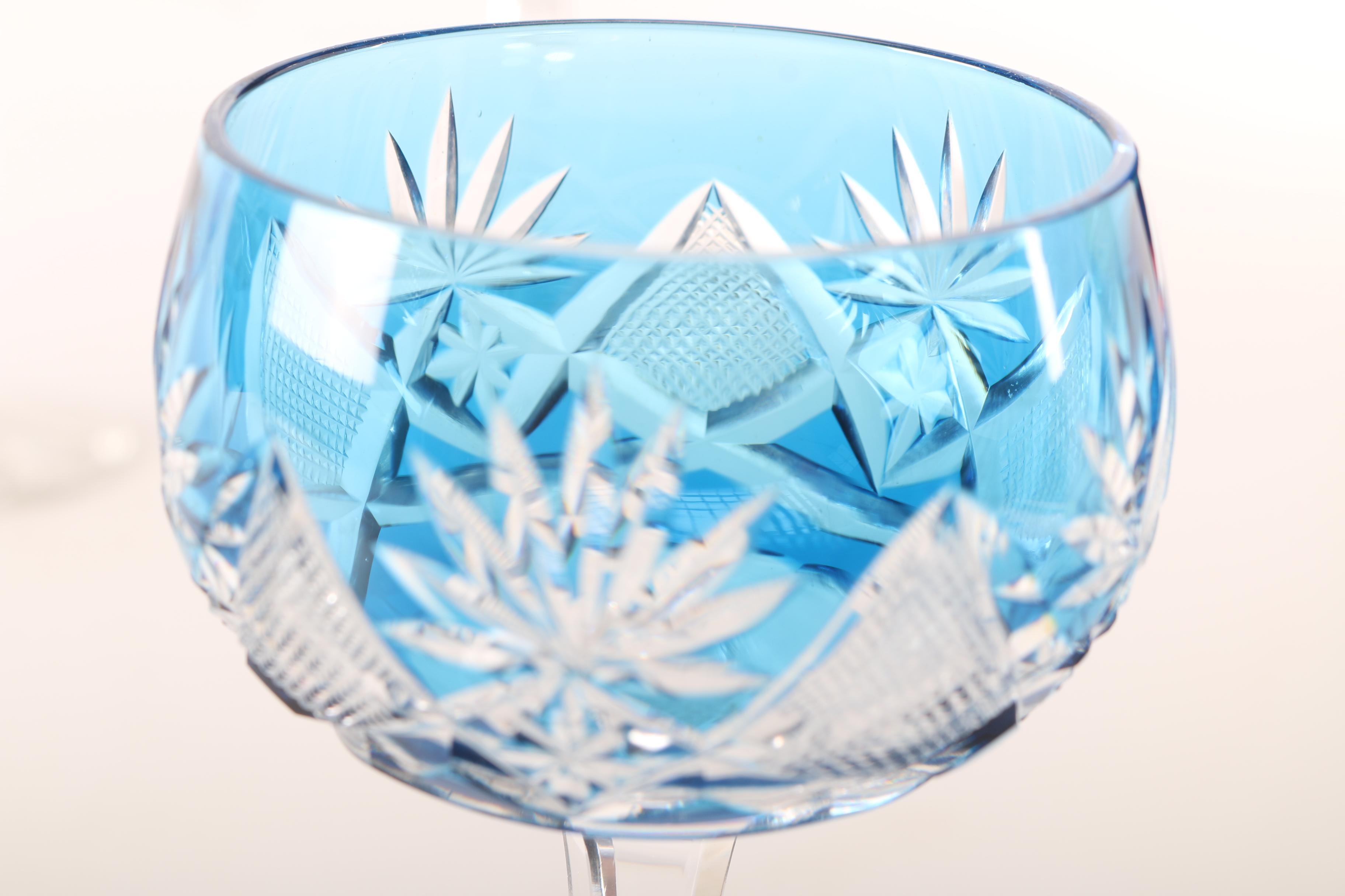 Colored Cut Glass Stemware