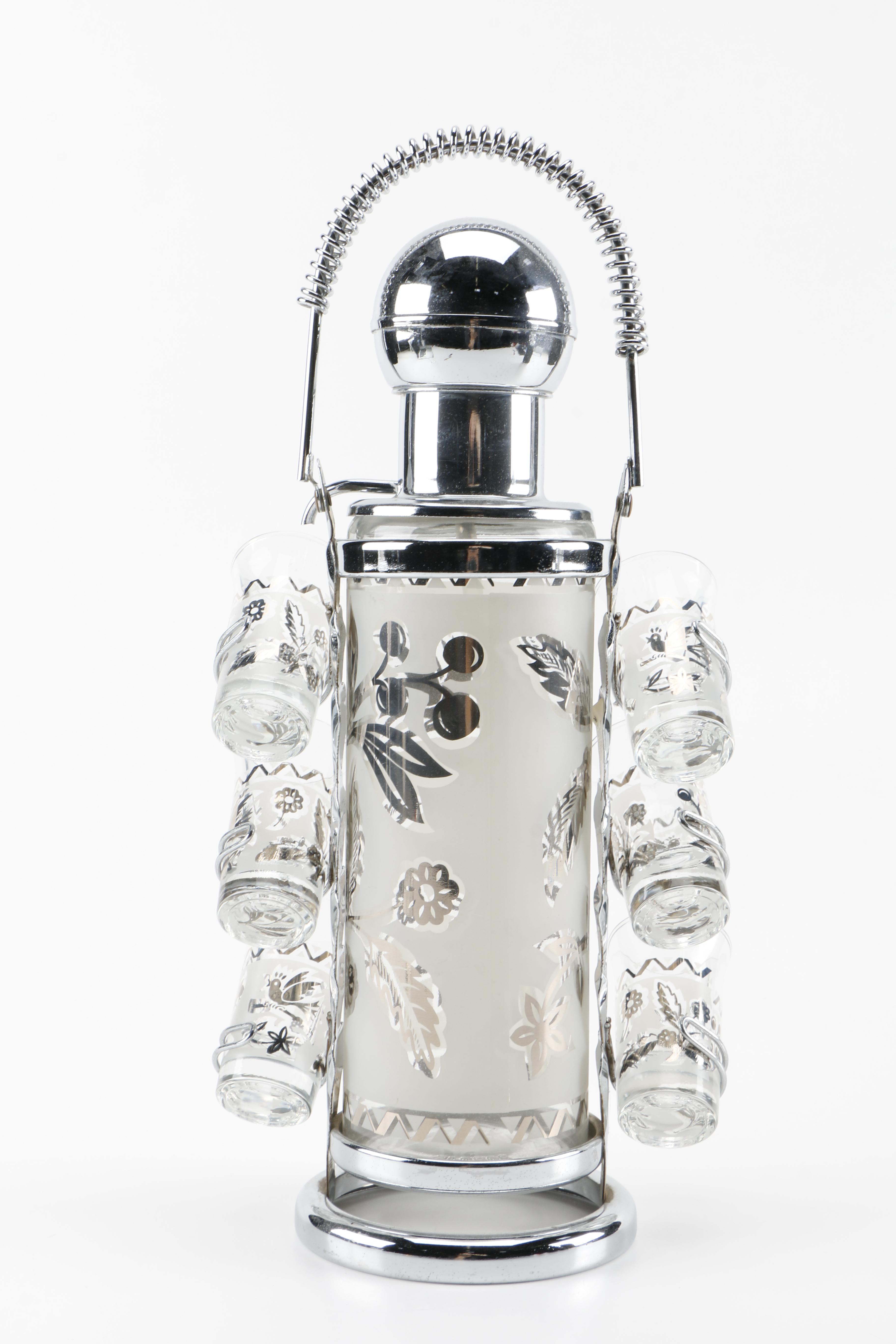 Mid-Century Tumblers With Shot Glasses