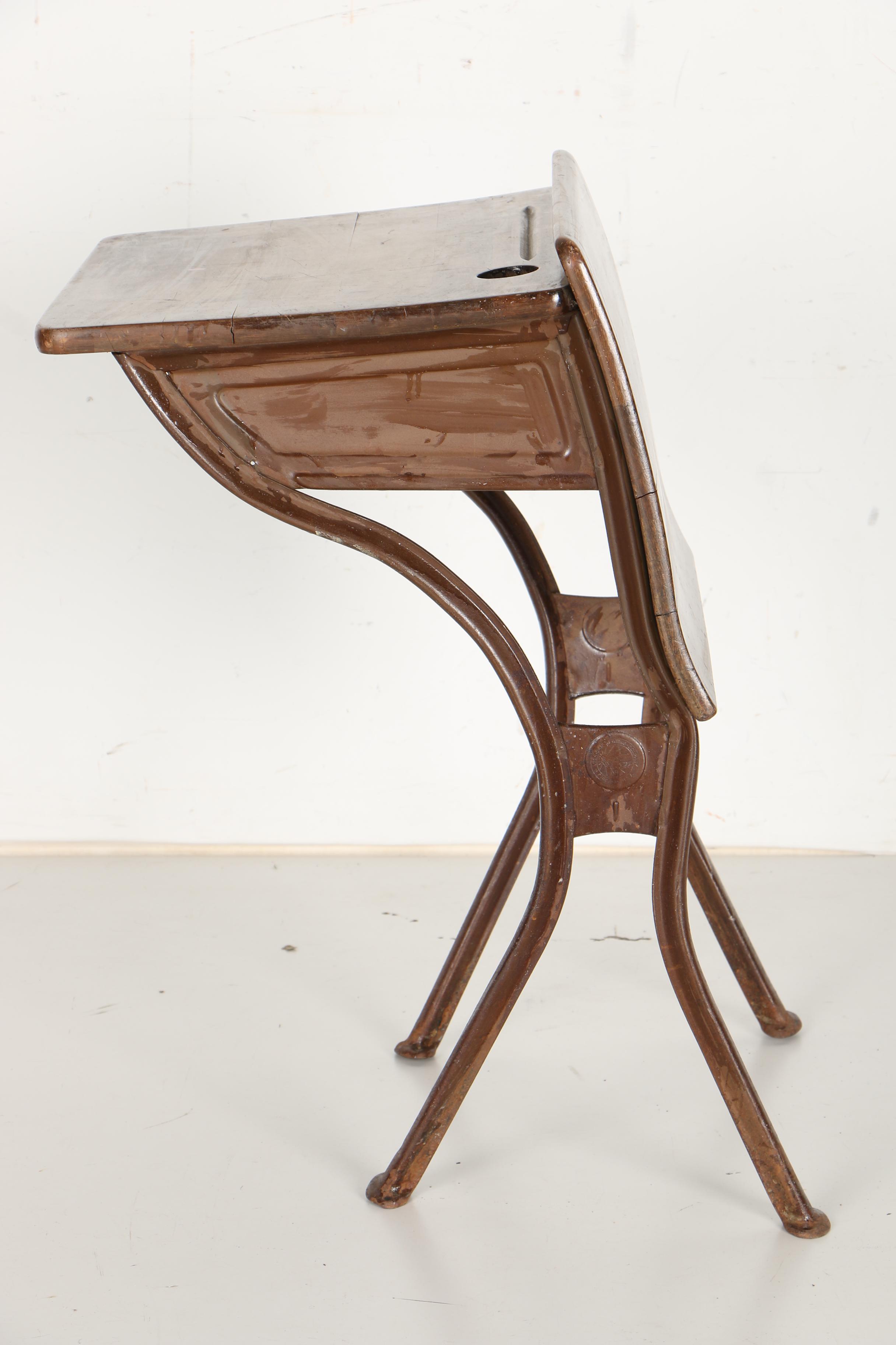 Antique Child's School Desk by American Seating Company and Chair