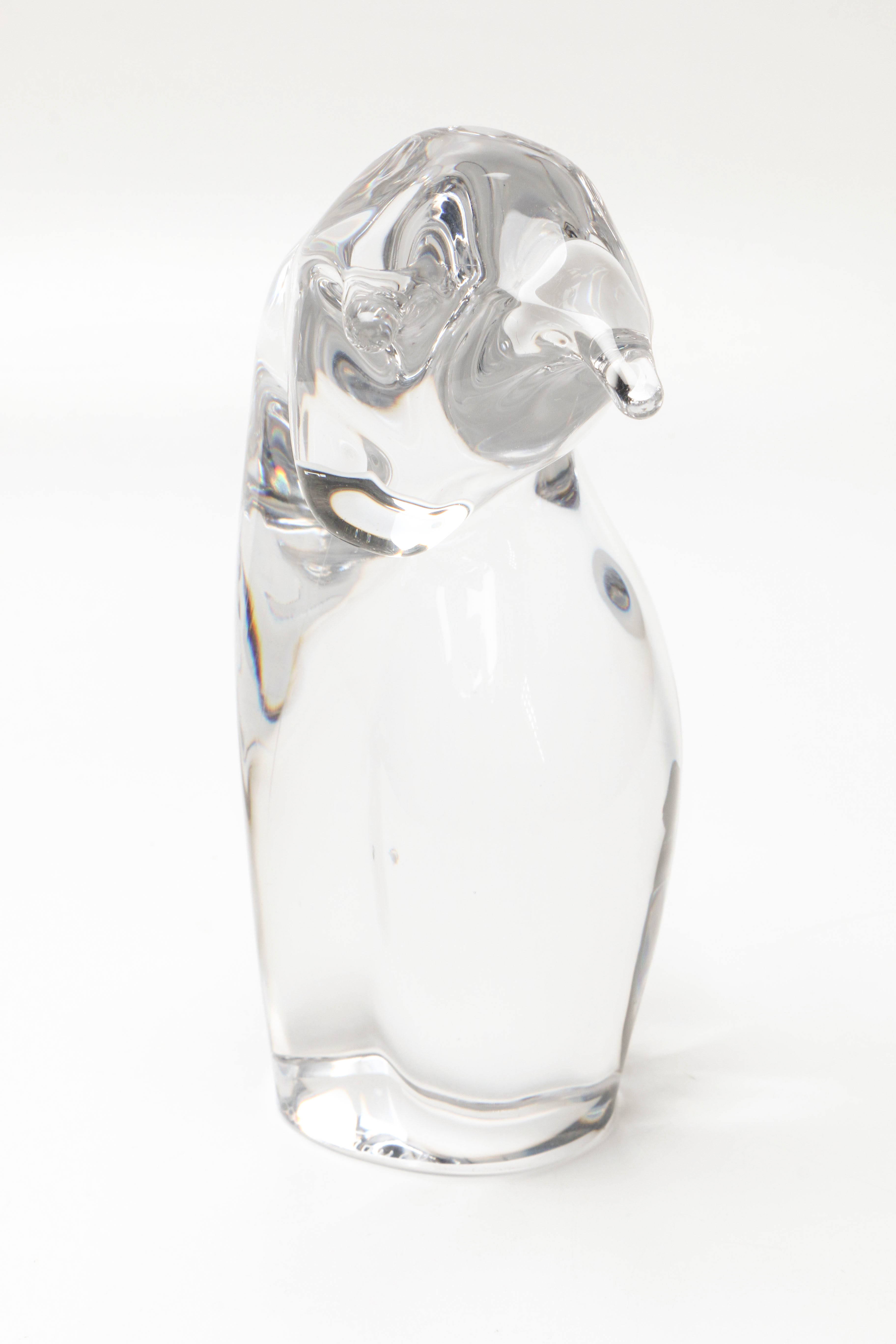 Daum France Crystal Cat Sculpture