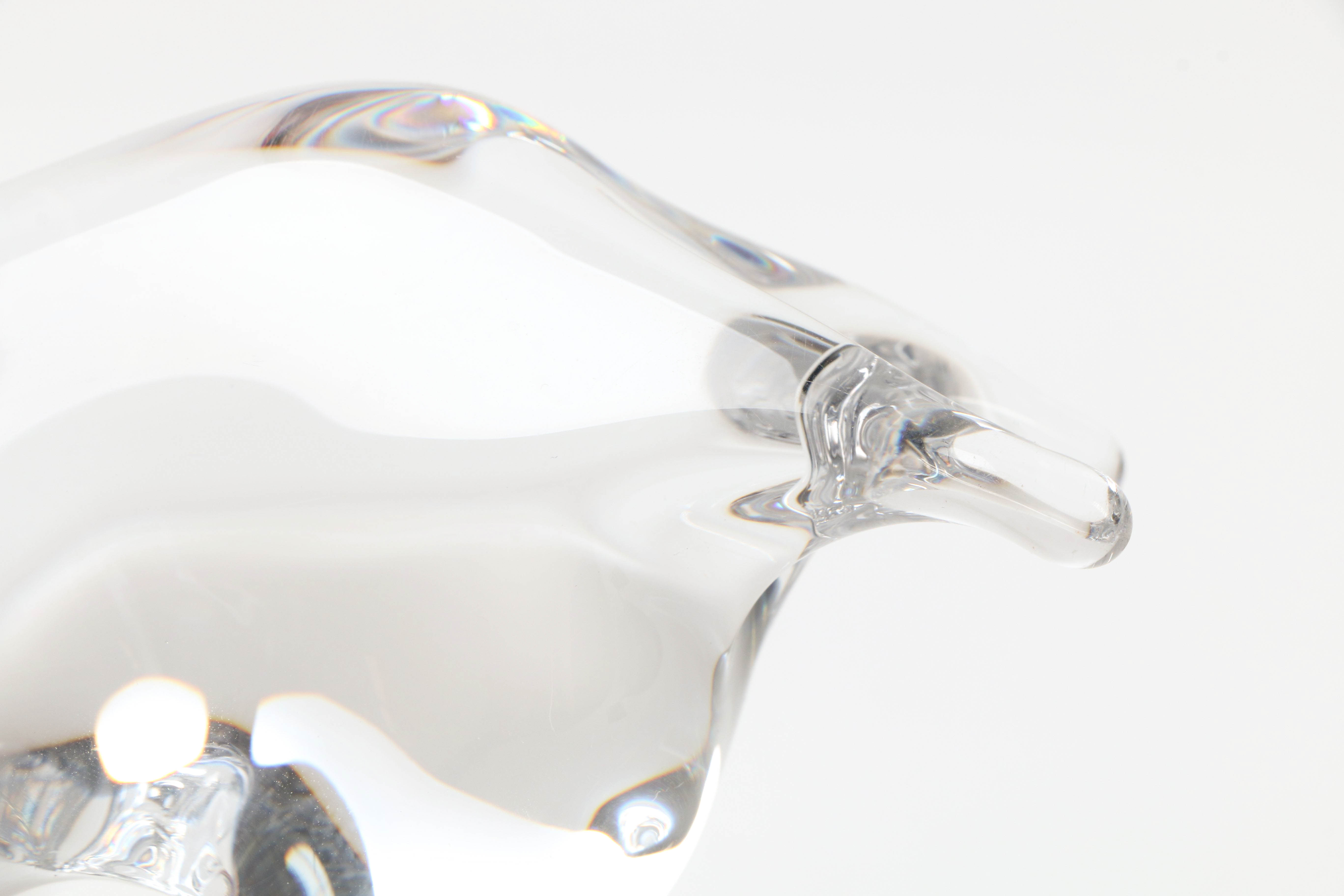 Daum France Crystal Cat Sculpture