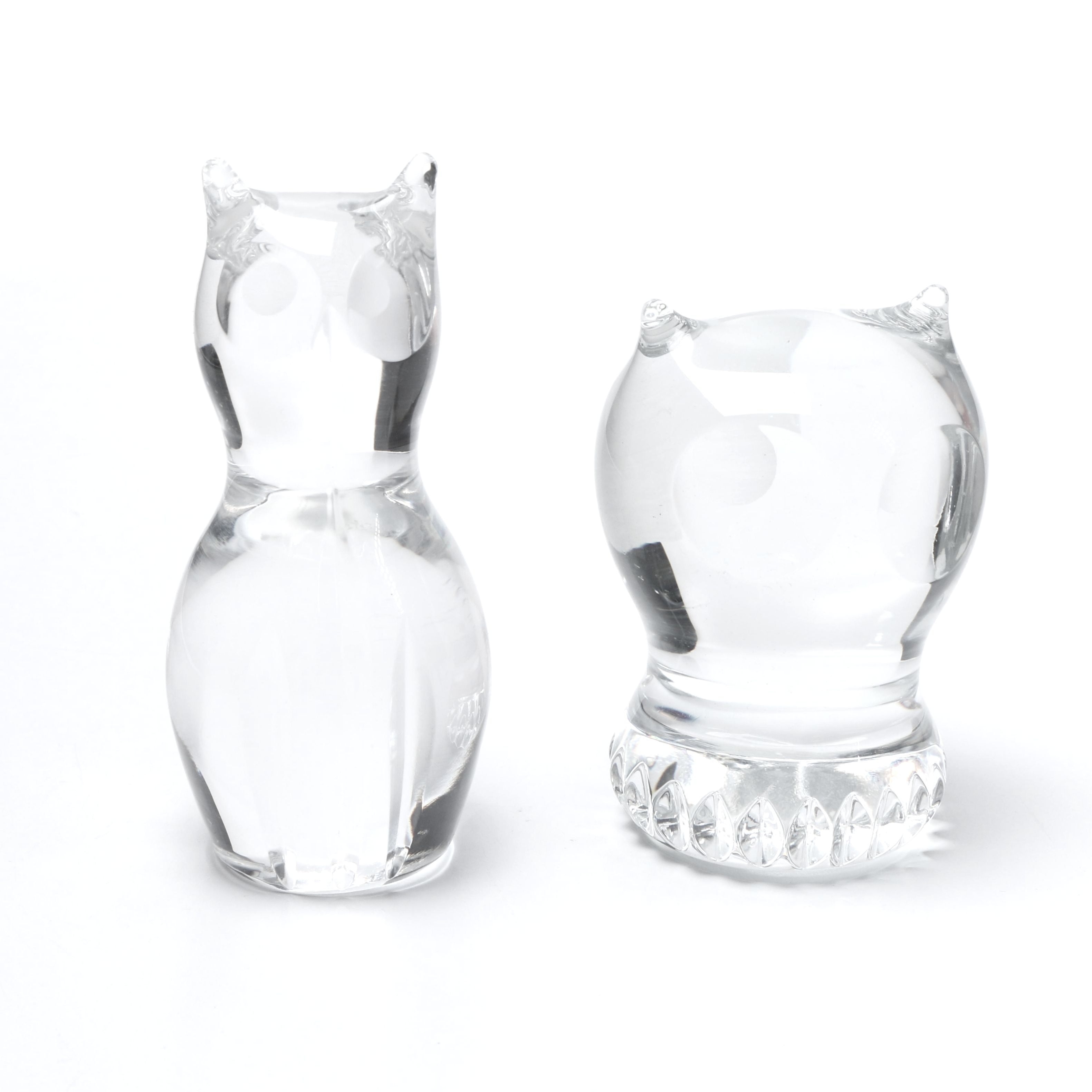 Spode Glass Cat Paperweights