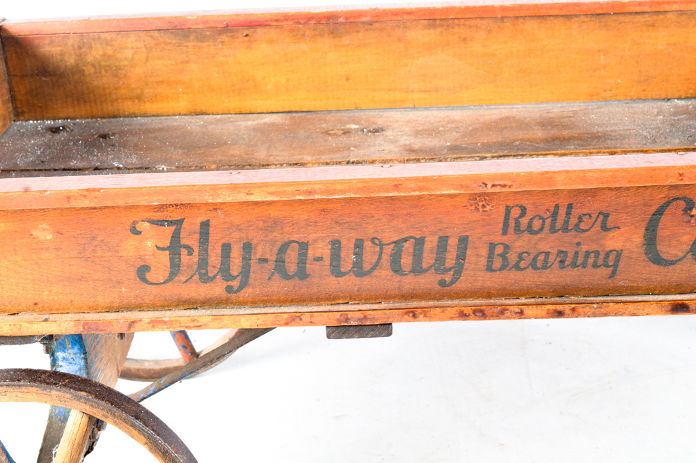 Circa 1920s "Fly-a-way Roller Bearing Coaster" Wood Wagon