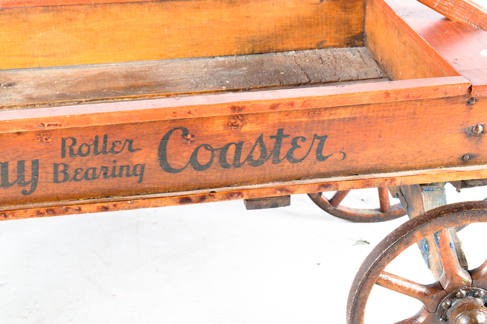 Circa 1920s "Fly-a-way Roller Bearing Coaster" Wood Wagon