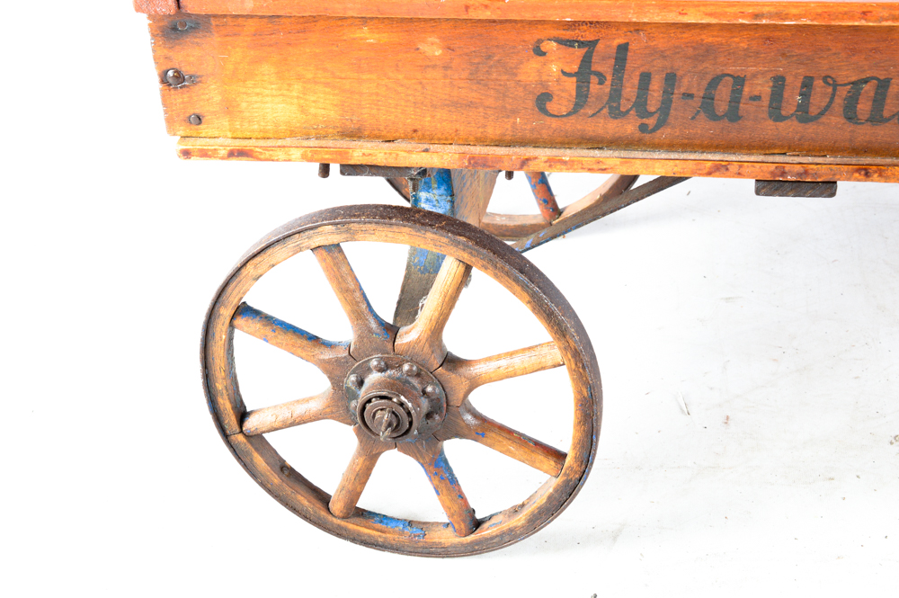 Circa 1920s "Fly-a-way Roller Bearing Coaster" Wood Wagon