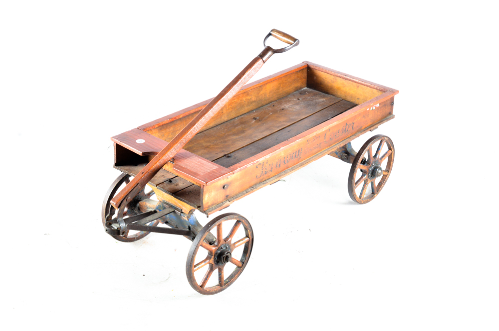 Circa 1920s "Fly-a-way Roller Bearing Coaster" Wood Wagon