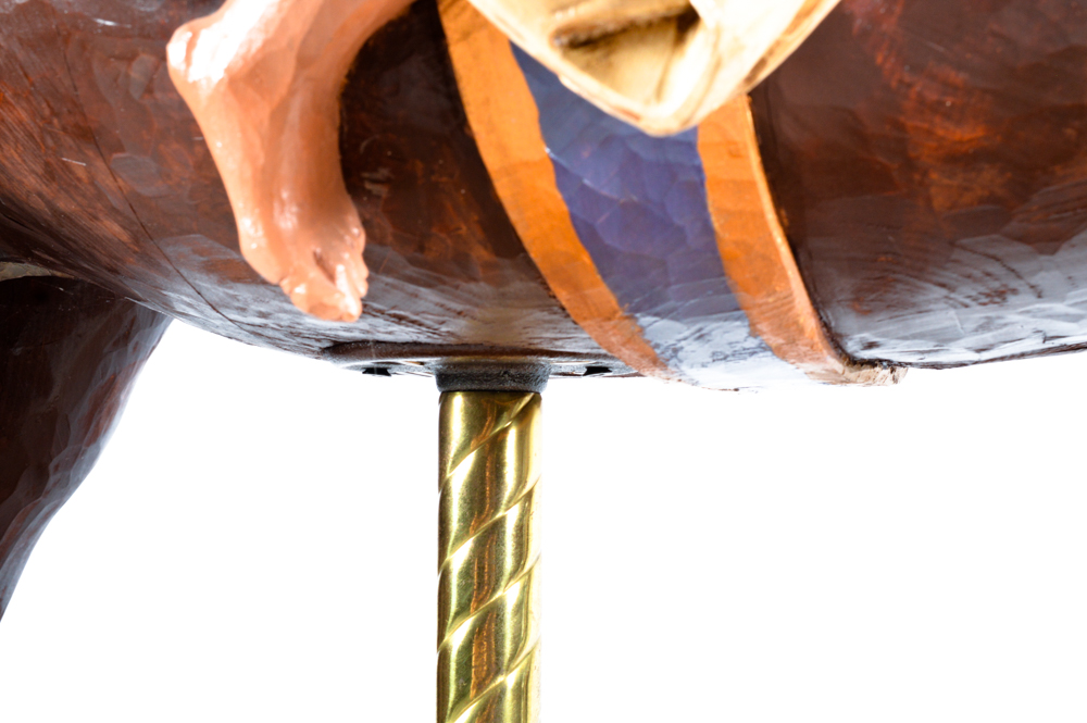 Life-Size Carved Wooden Carousel Horse by Louis Sarvary