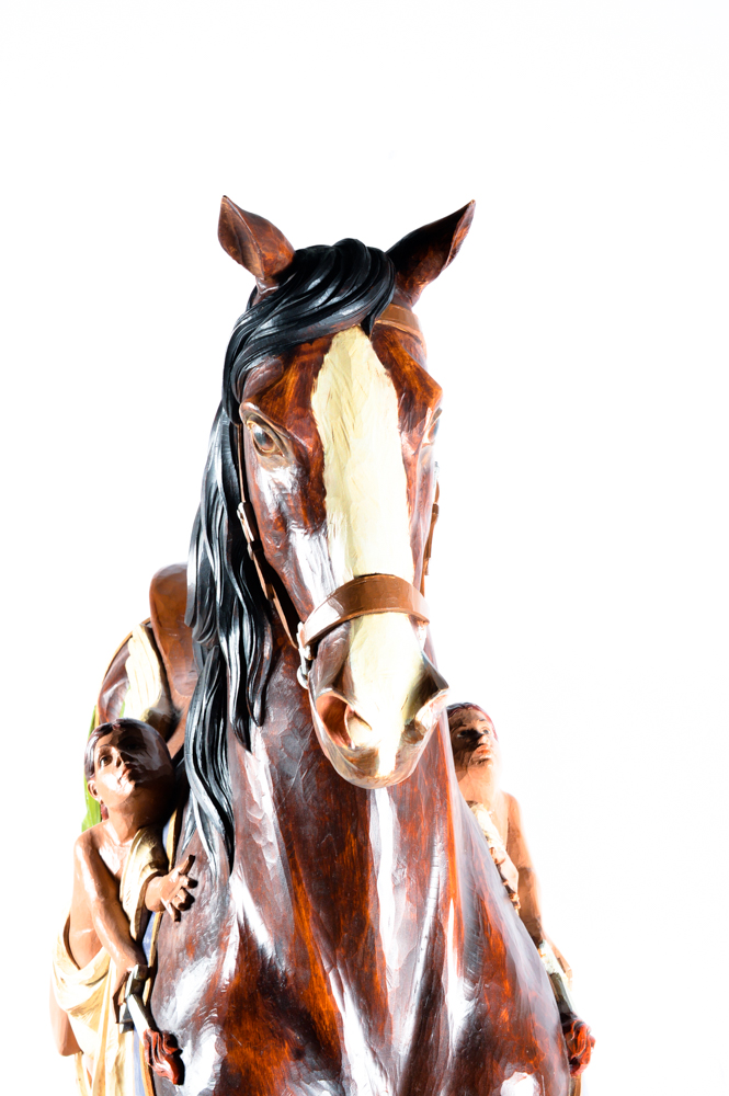 Life-Size Carved Wooden Carousel Horse by Louis Sarvary