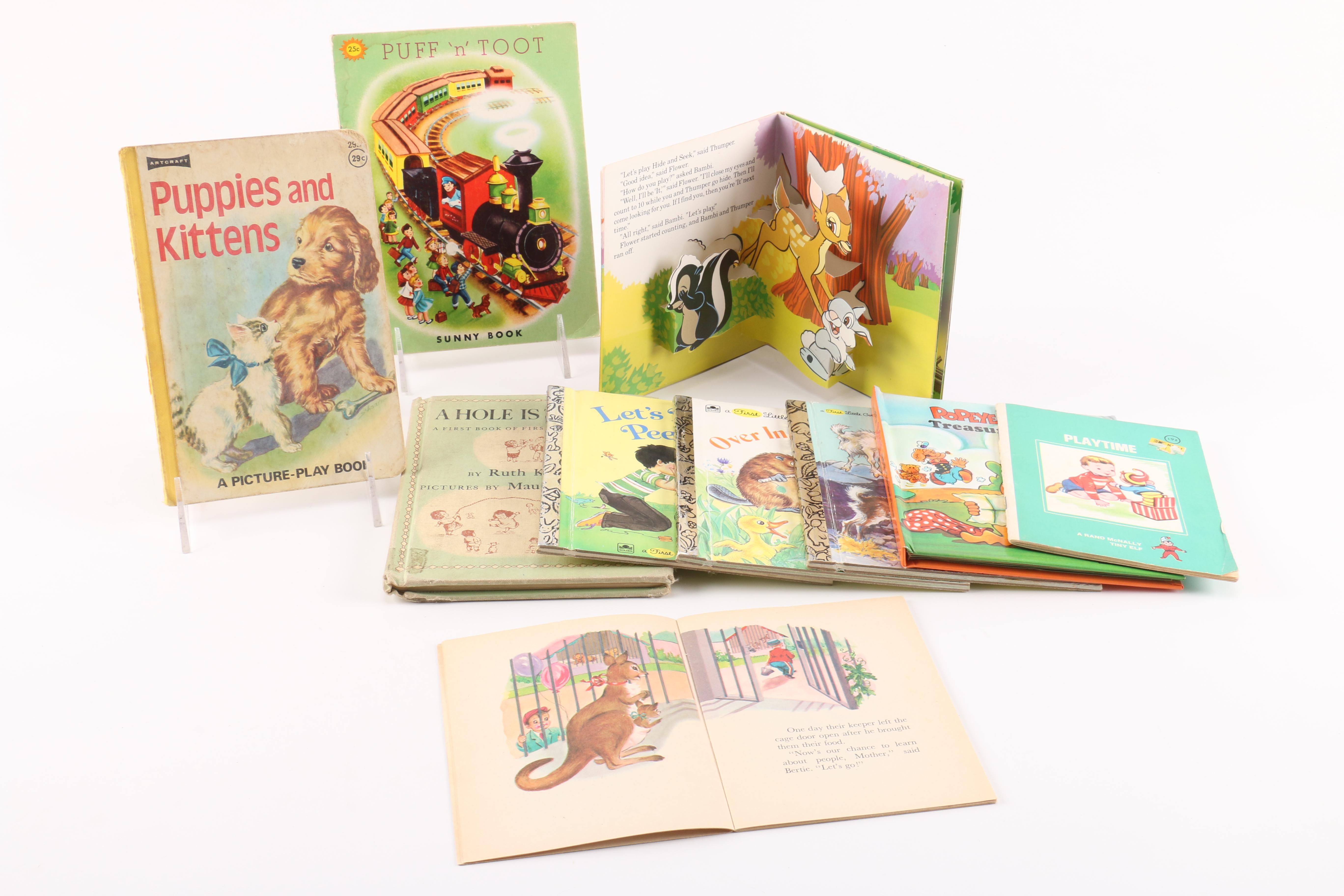 Generous Selection of Children's Vintage Books Including Little Golden Books
