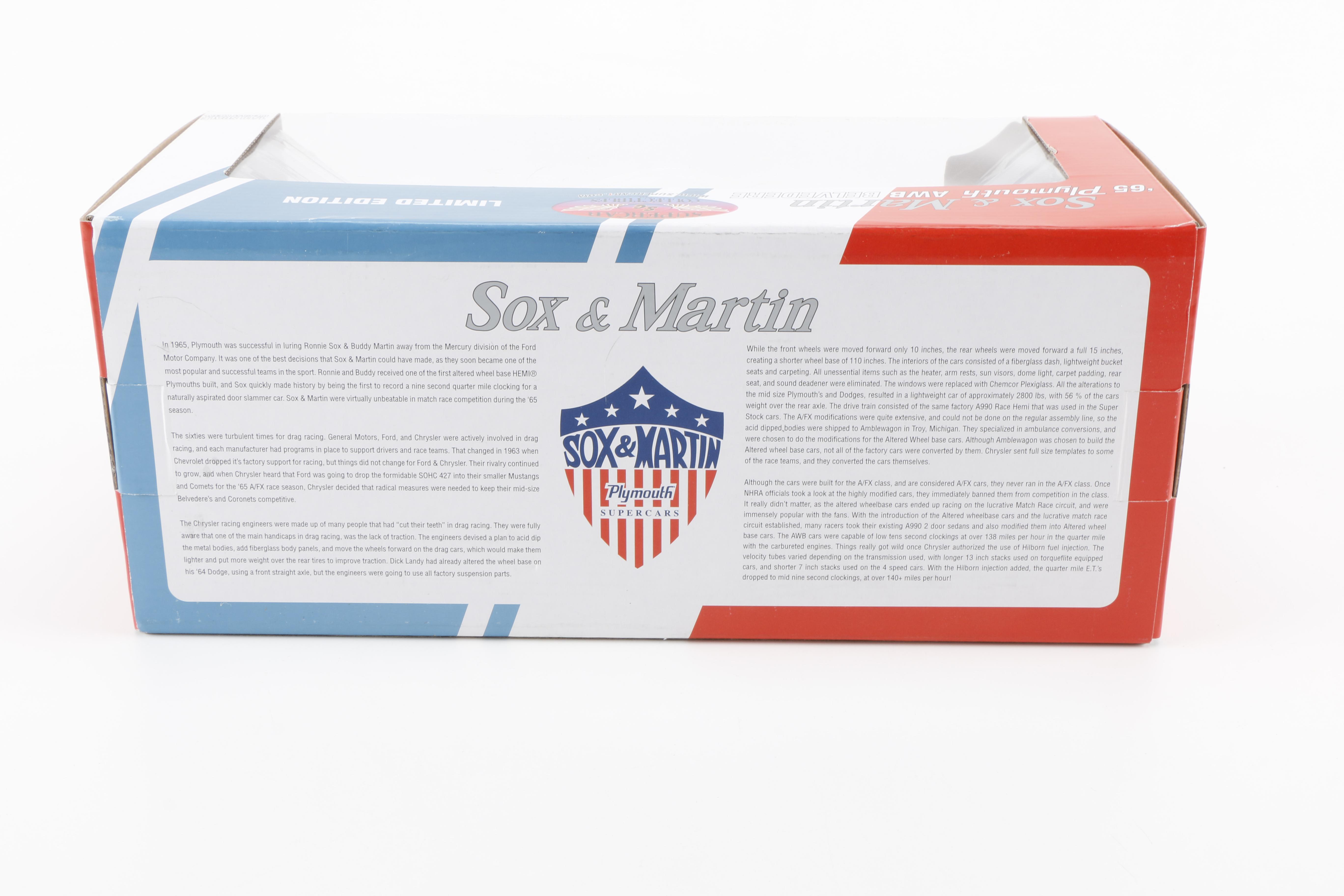 Sox & Martin 1960s Die-Cast Drag Racing Cars